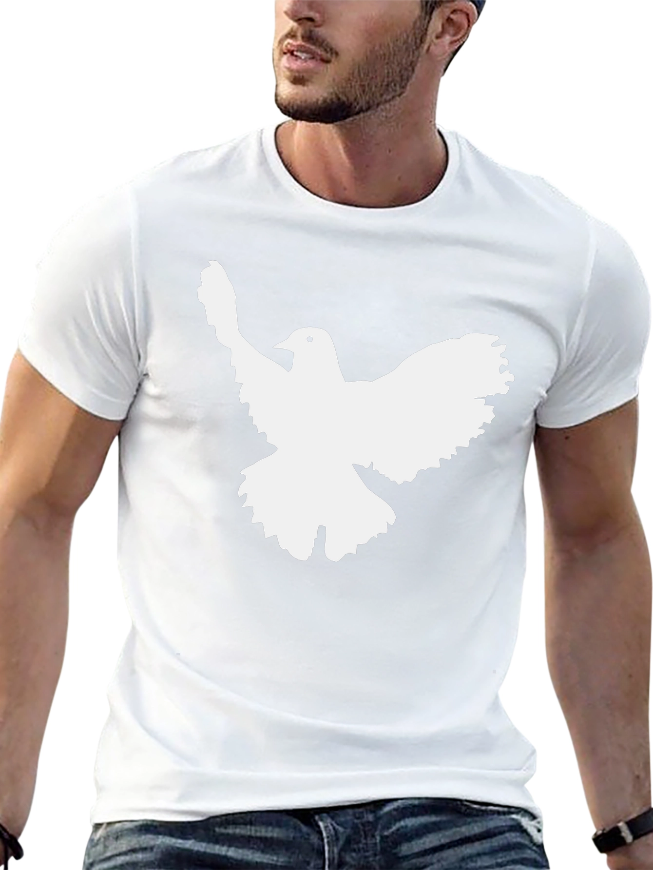 Dove Graphic T-Shirt - Black Short Sleeve Mens