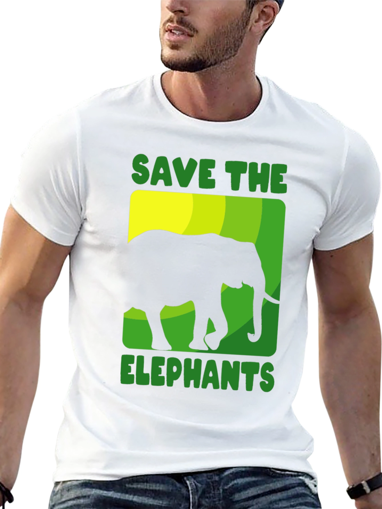 Save the Elephants Graphic Tee - Black Cotton T-Shirt