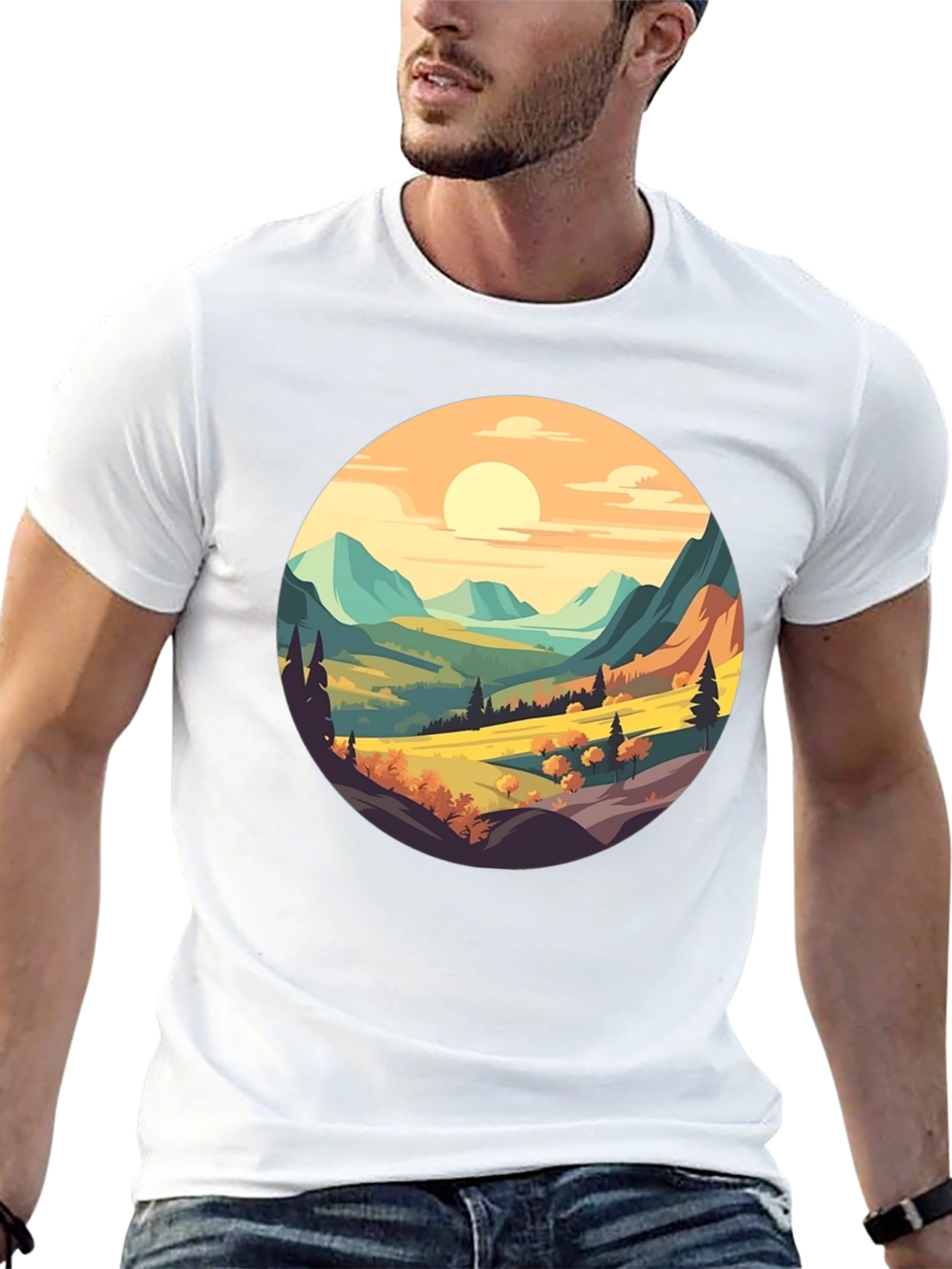 Scenic Landscape Graphic Tee - Nature Inspired Design