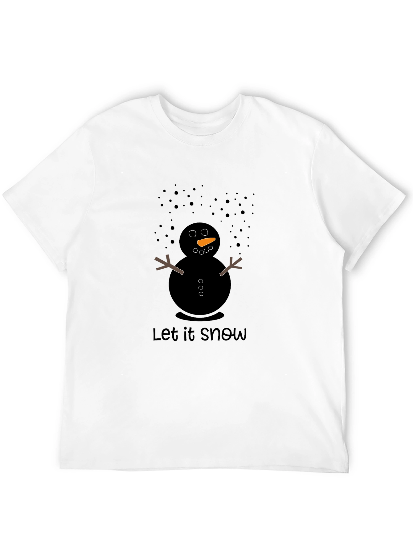 Let it Snow Snowman Black T-Shirt