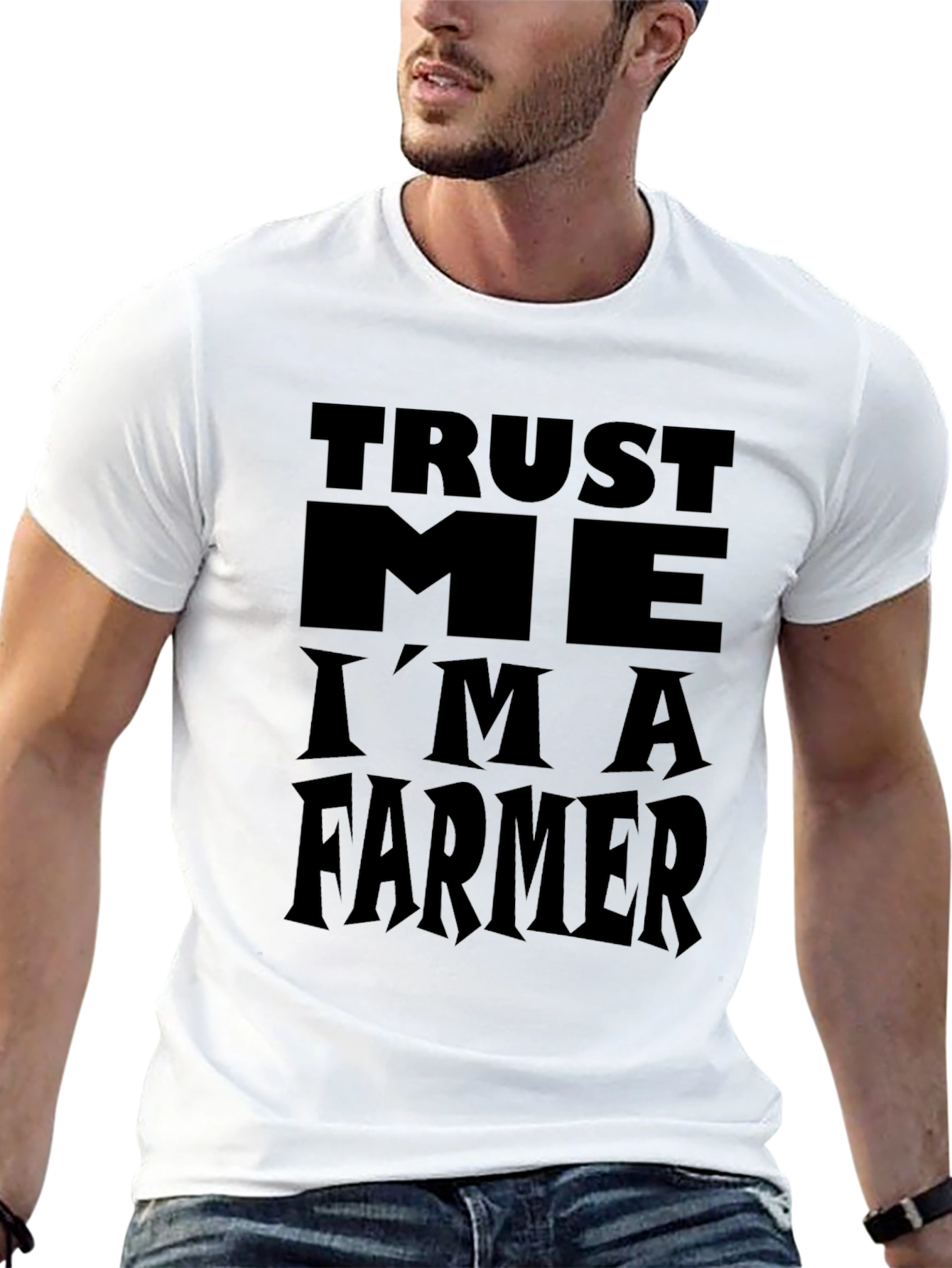 Trust Me Im A Farmer Black Graphic T-Shirt