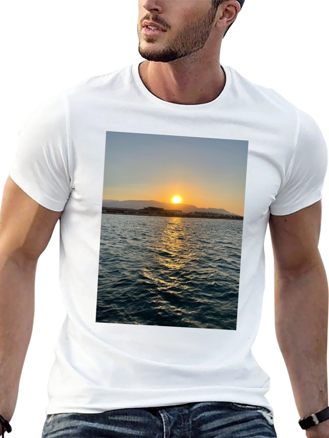 Sunset Over Ocean Graphic Tee