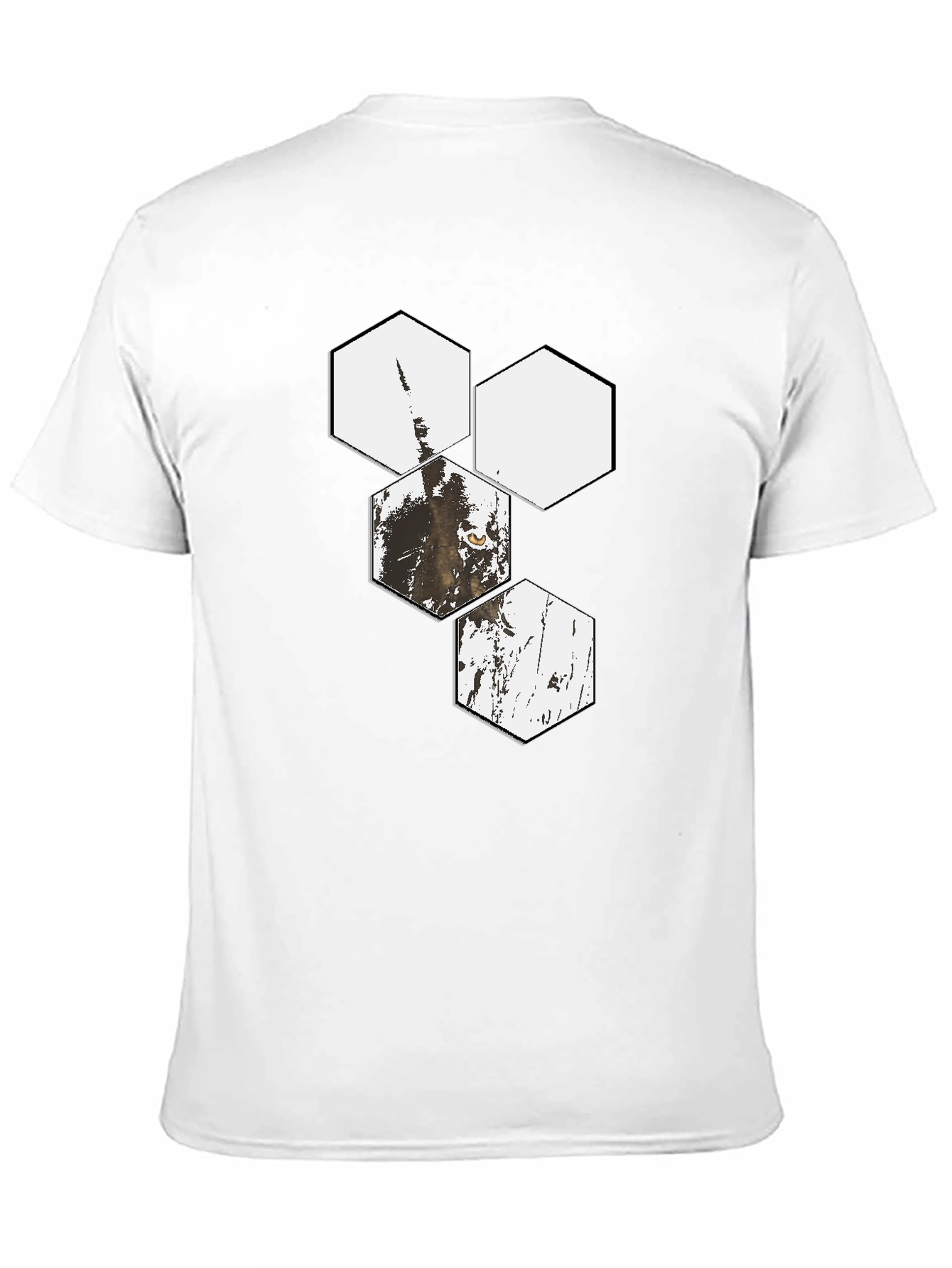 Geometric Wolf Print Black T-Shirt