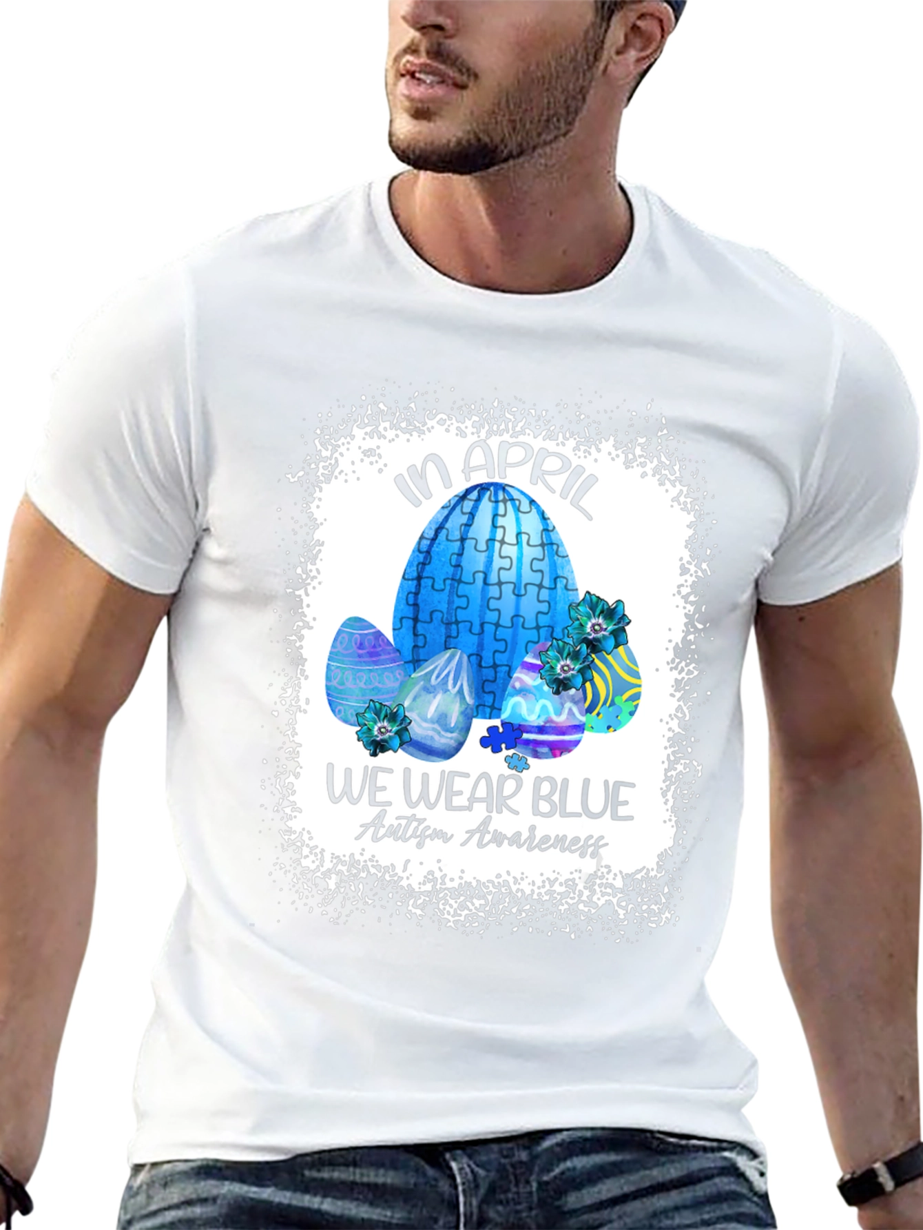 Autism Awareness Easter T-Shirt: We Wear Blue in April