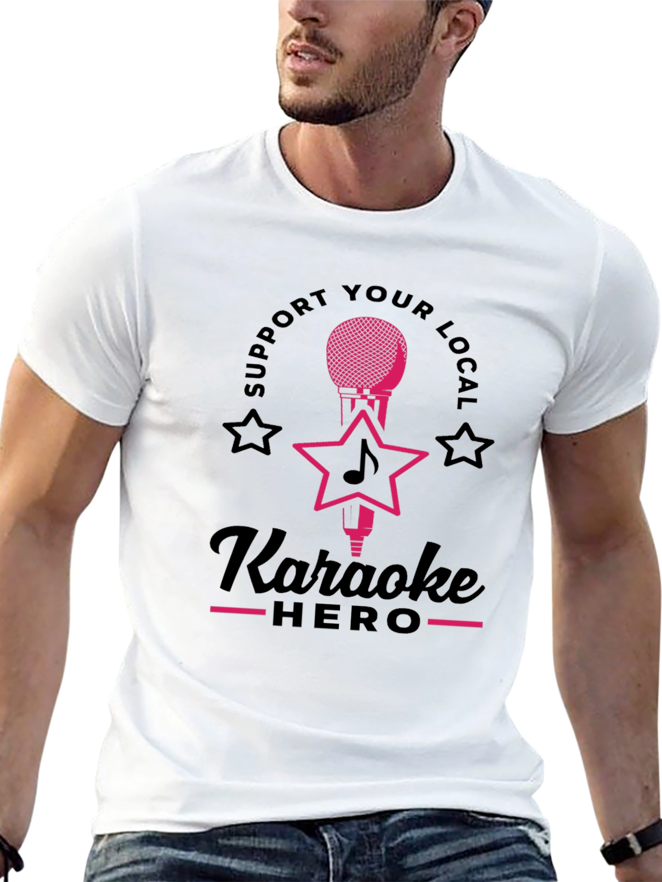 Karaoke Hero T-Shirt - Support Local Music