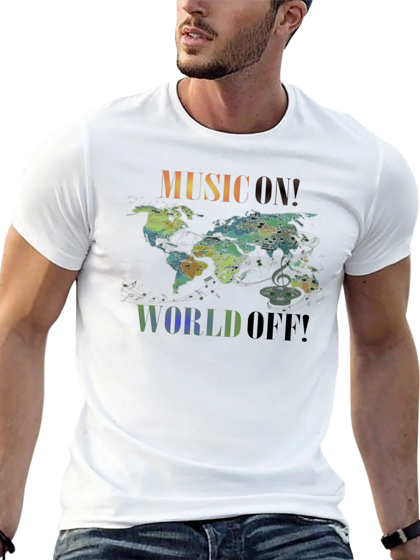 Music On World Off Graphic Tee