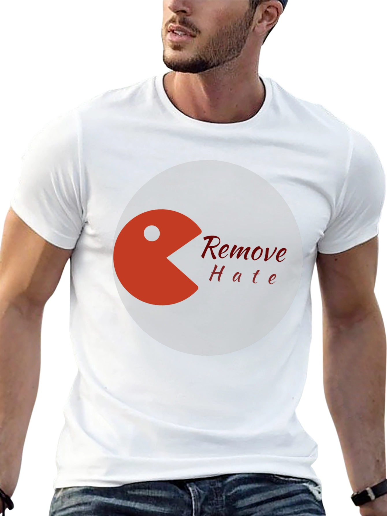 Remove Hate Graphic Tee - Black Cotton Blend