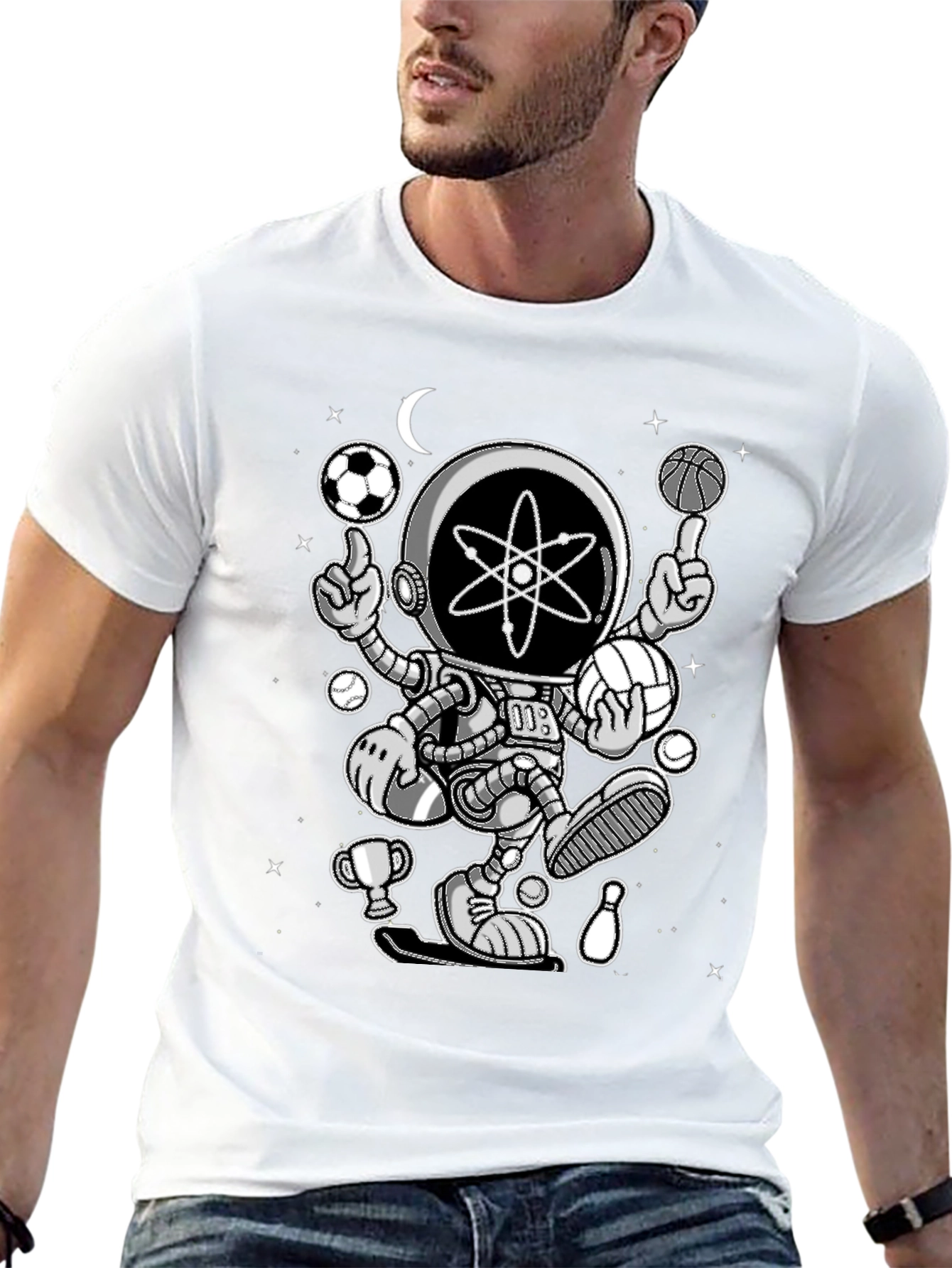 Atomic Astronaut T-Shirt - Cosmic Juggler Design