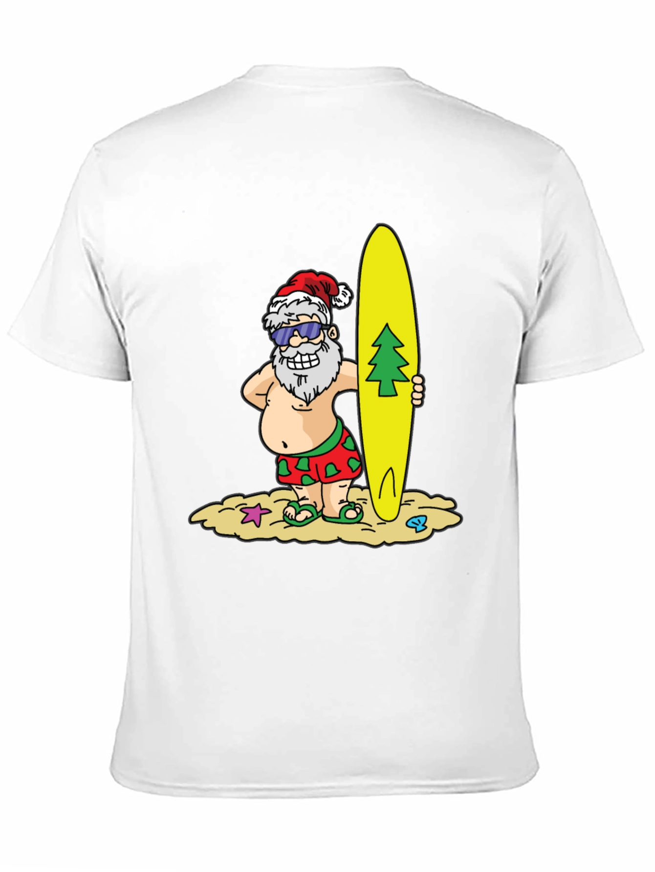 Surfing Santa T-Shirt - Holiday Beach Vibes