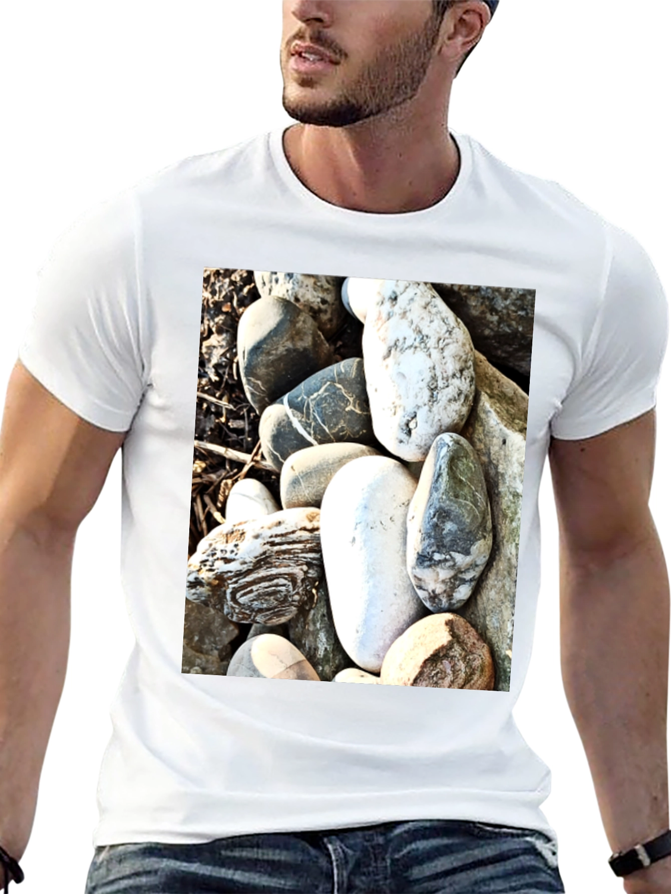 Stone Print Tee - Unique Rock Design