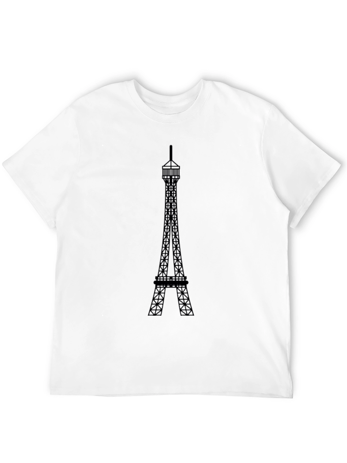 Eiffel Tower Graphic Tee - Black Cotton T-Shirt