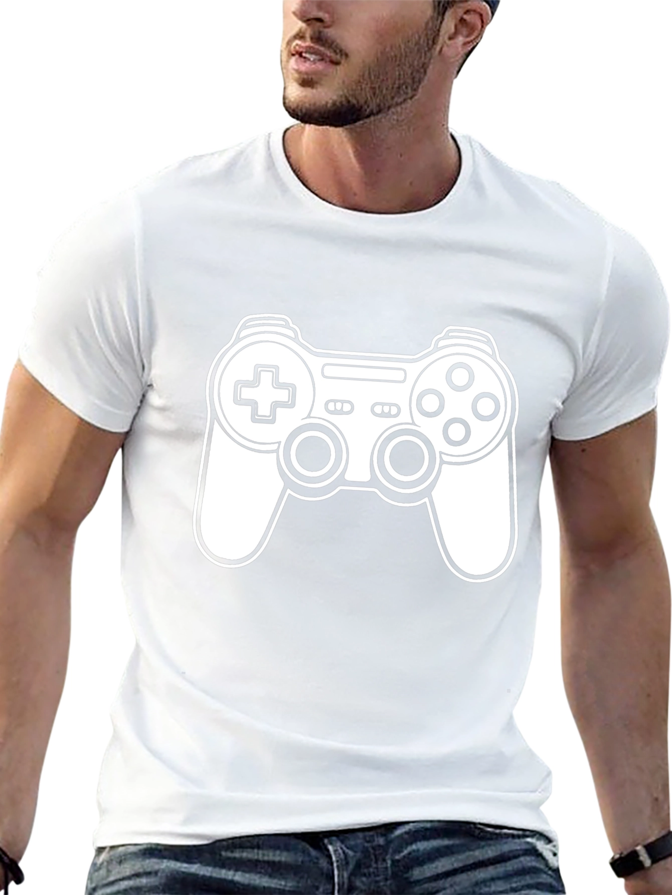 Gamer T-Shirt - Black Cotton - Game Controller Graphic