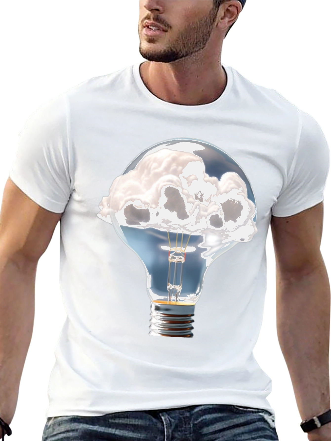 Cloud Idea Light Bulb Graphic Tee