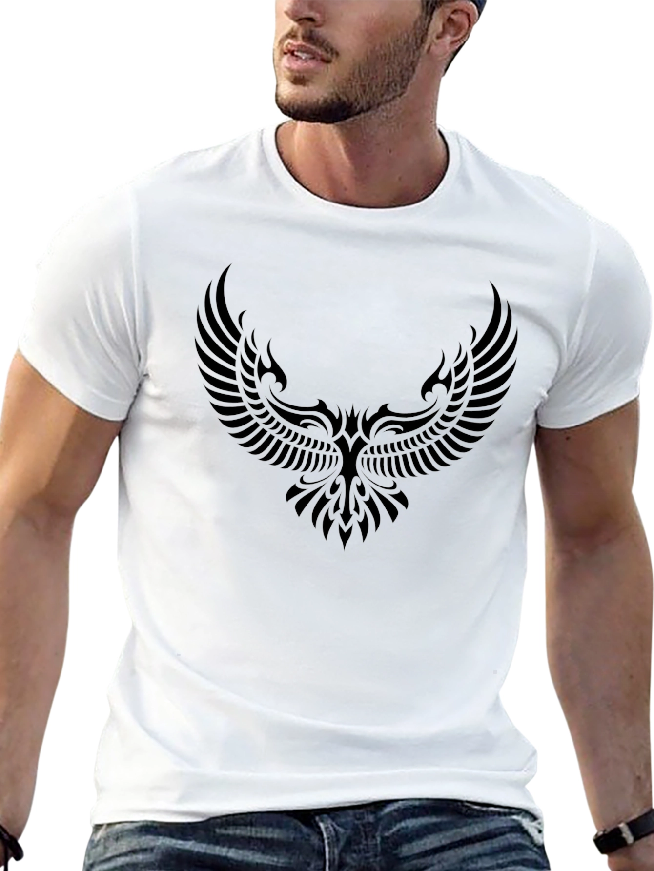 Black Eagle Graphic Print Mens T-Shirt