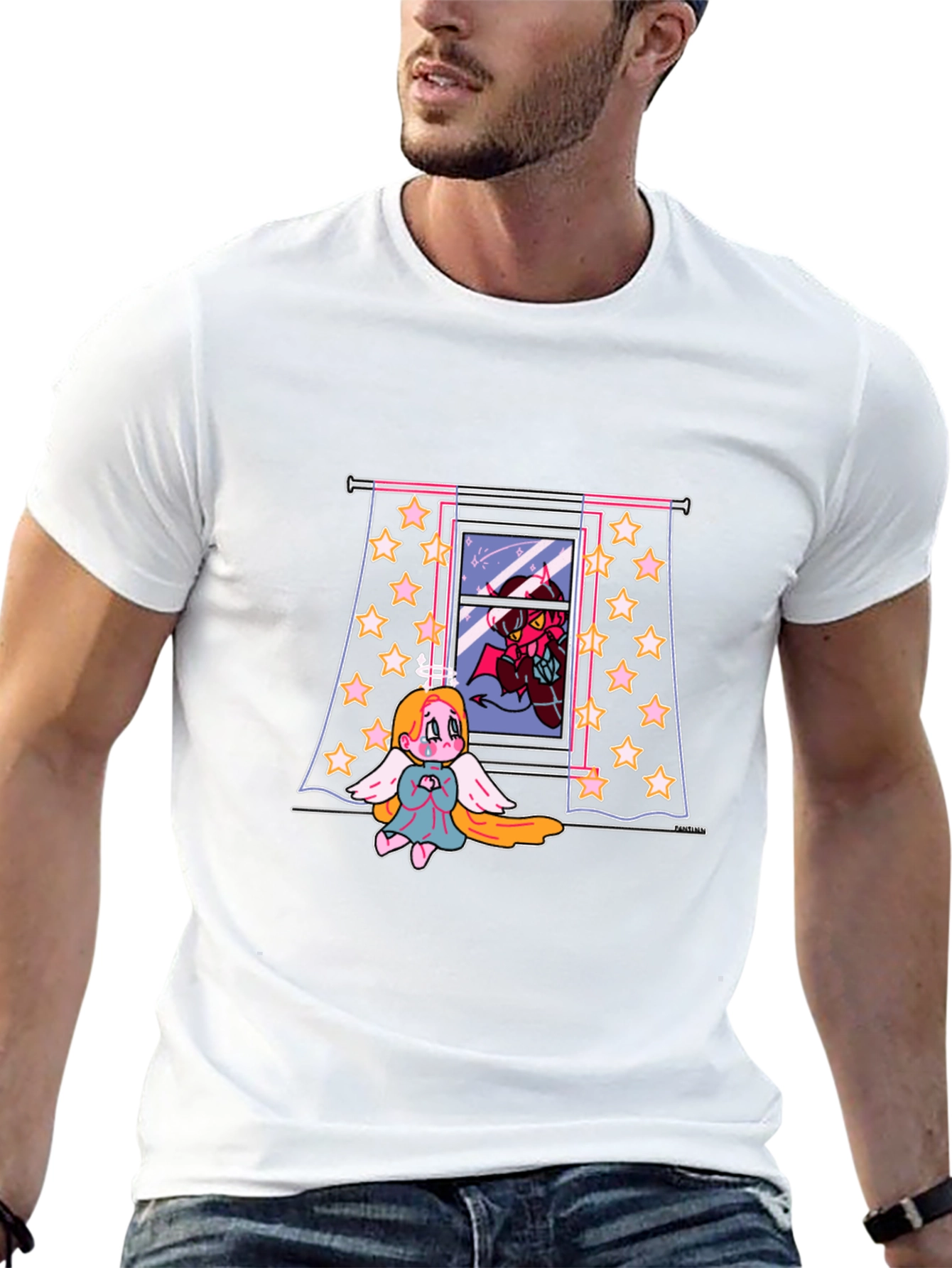Angel and Devil Window Graphic Tee
