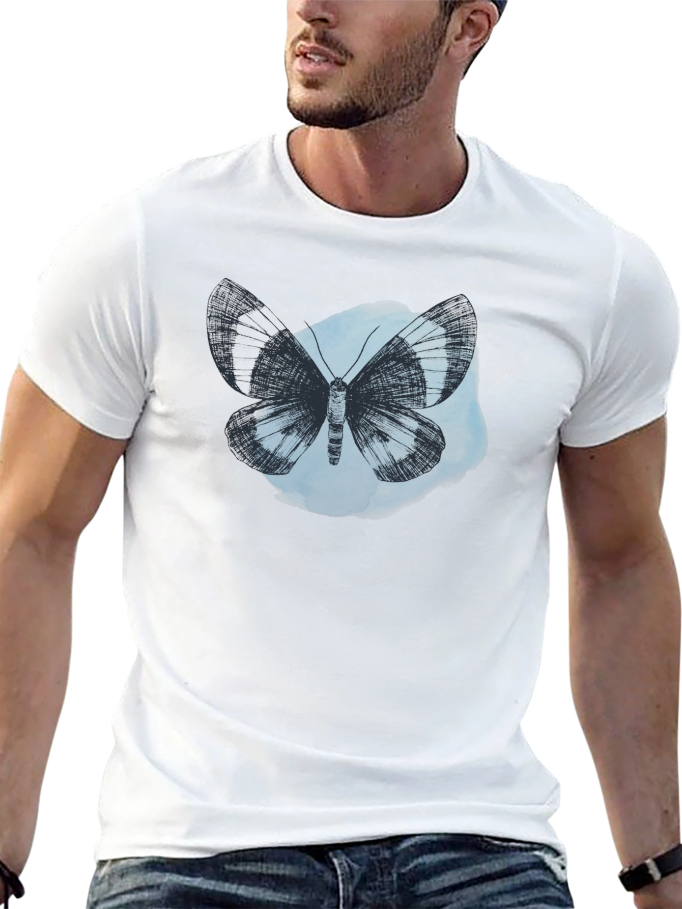 Butterfly Graphic Tee - Soft Cotton Black T-Shirt