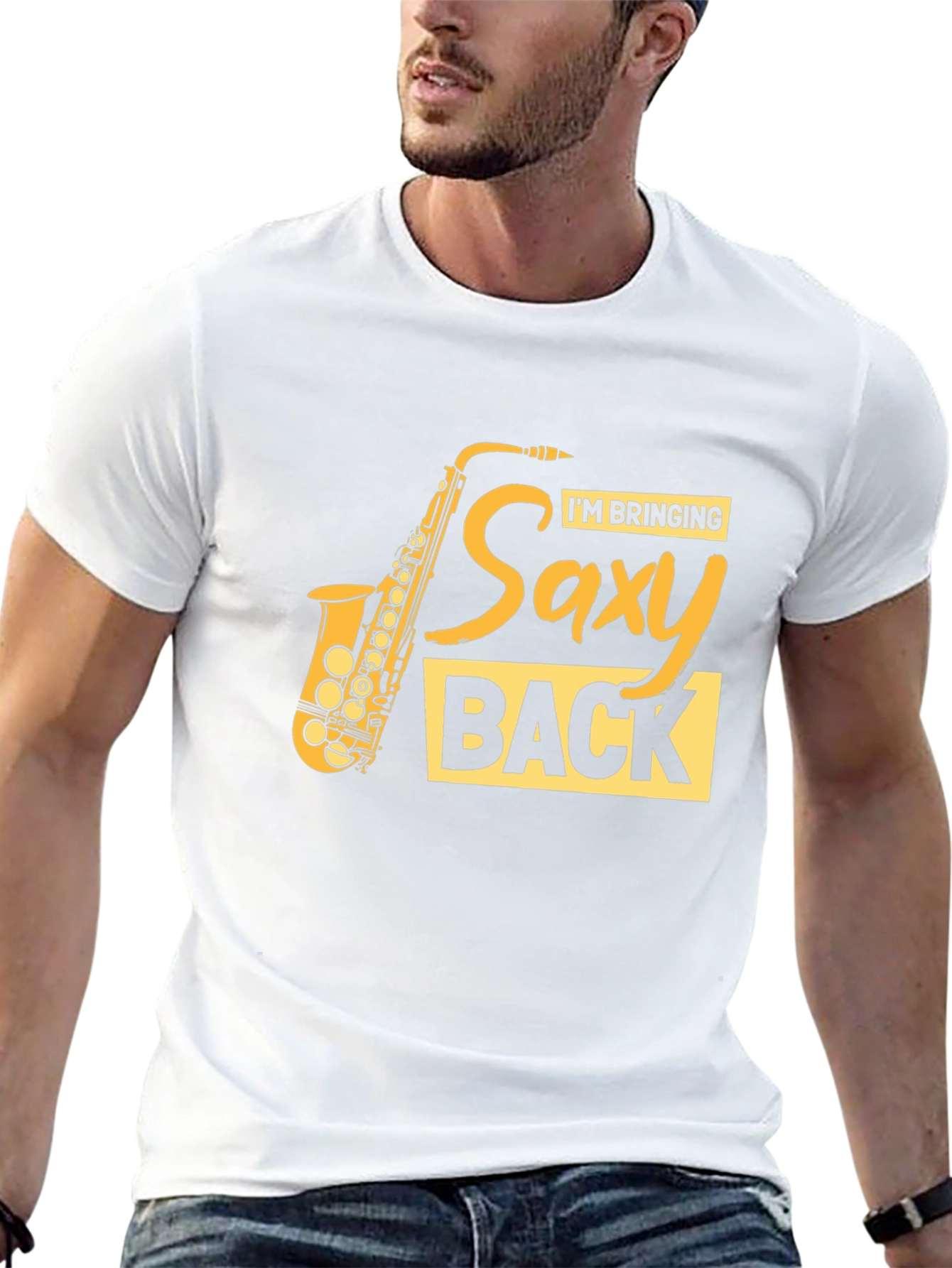 Saxy Back T-Shirt - Music Lover Tee