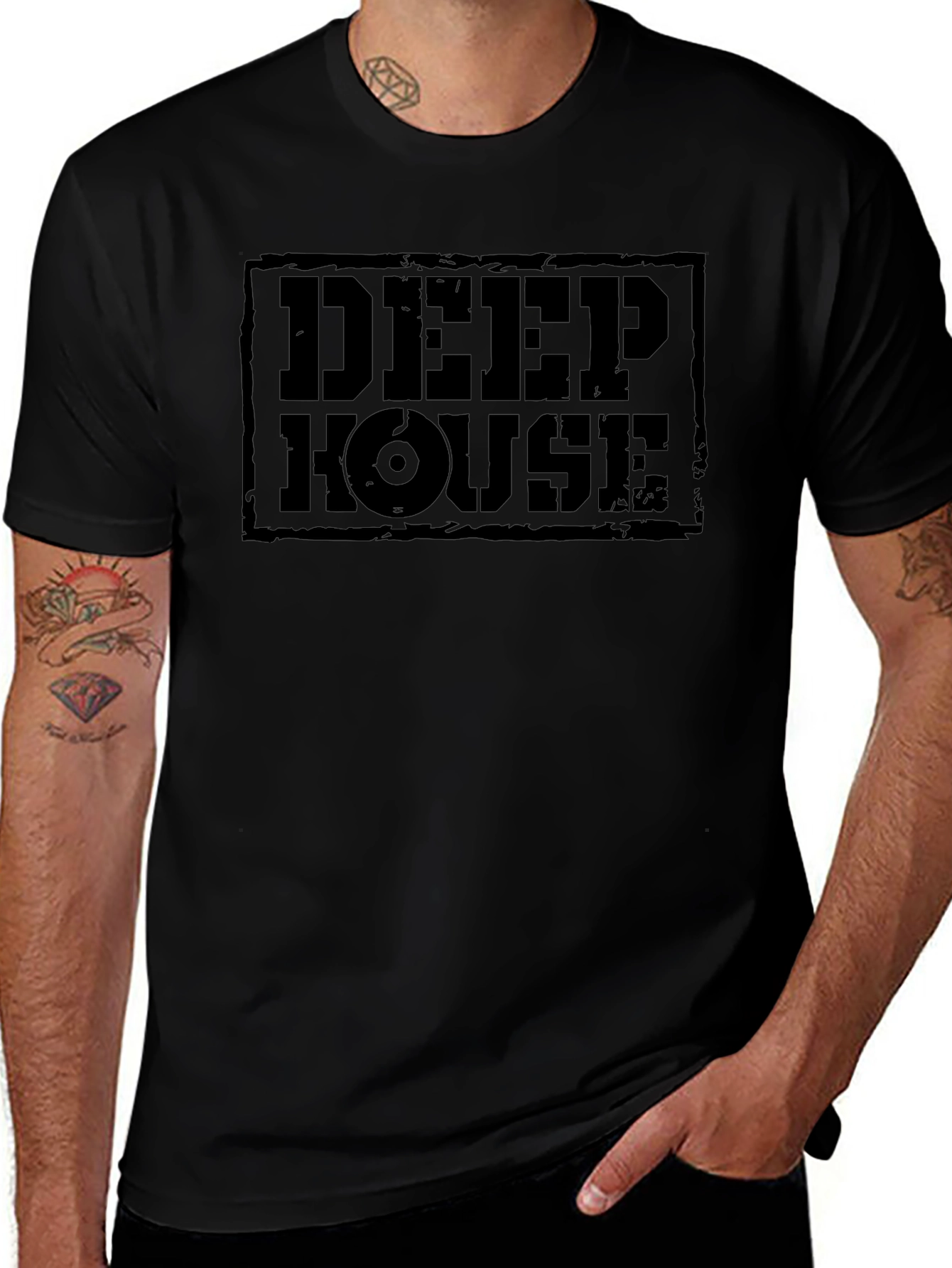 Deep House Music T-Shirt - Black Graphic Tee