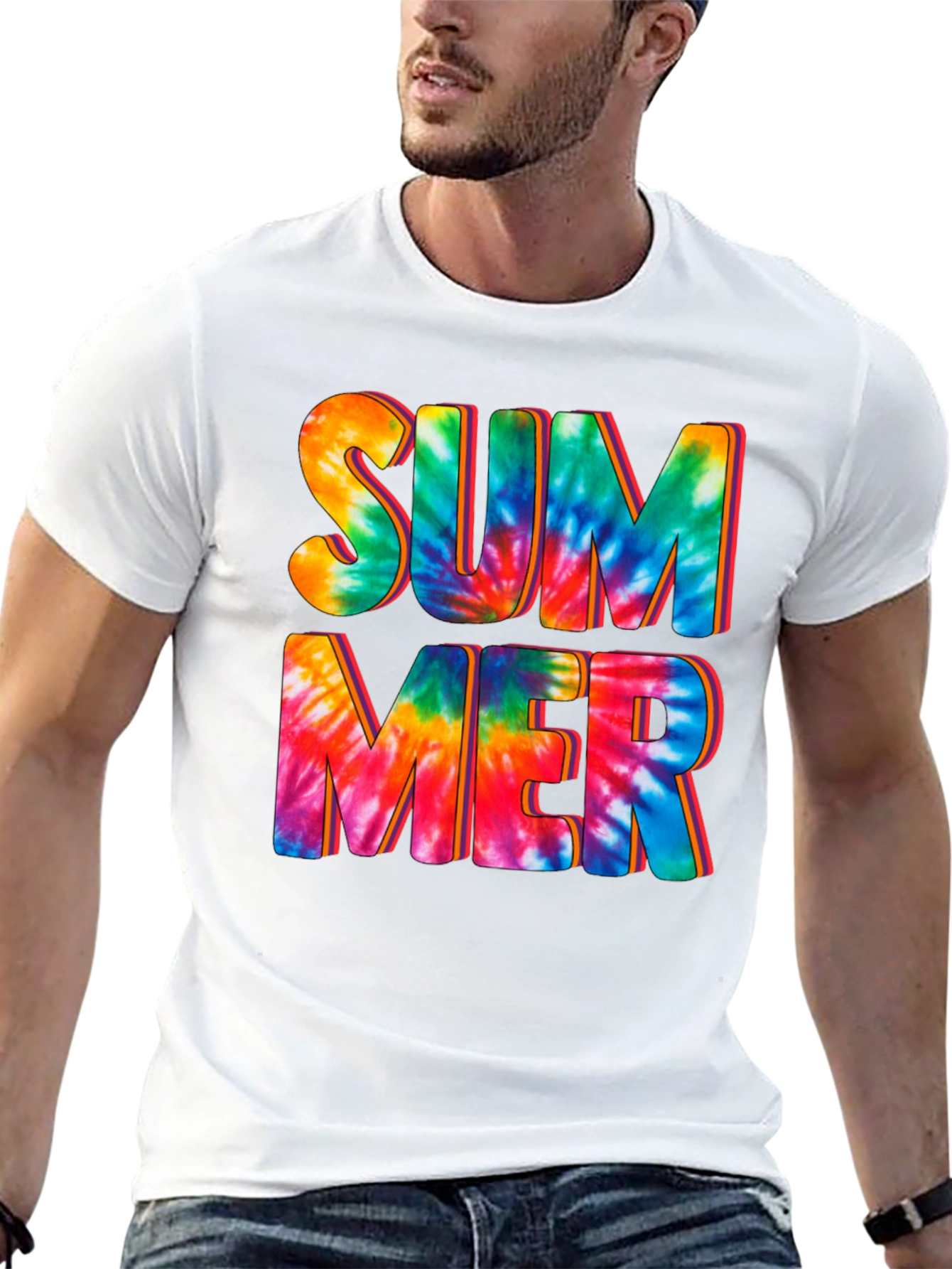 Tie-Dye Summer Graphic Print Tee
