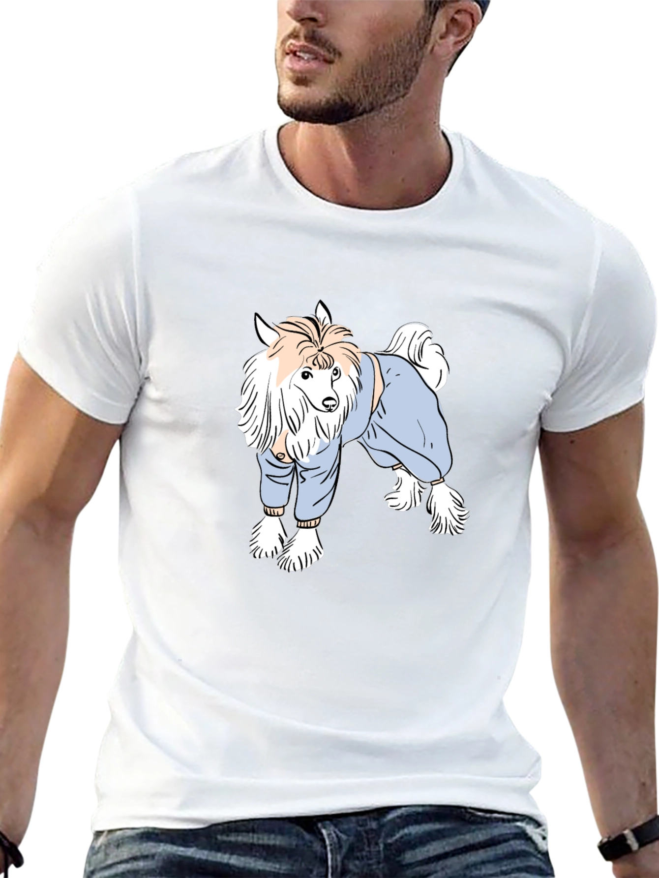 Dog in Sweater T-Shirt - Unique Graphic Tee