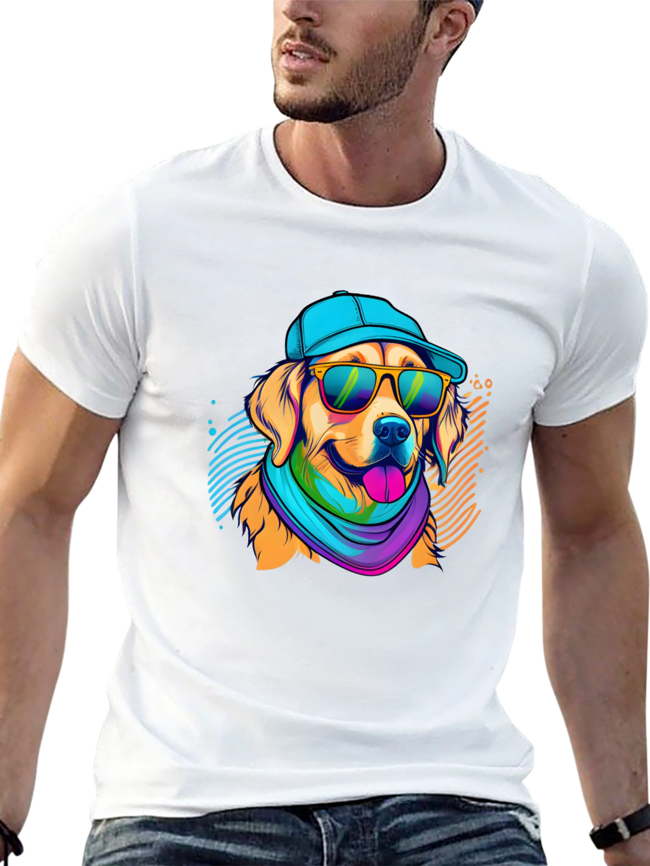 Cool Dog Graphic Tee - Mens Black T-Shirt