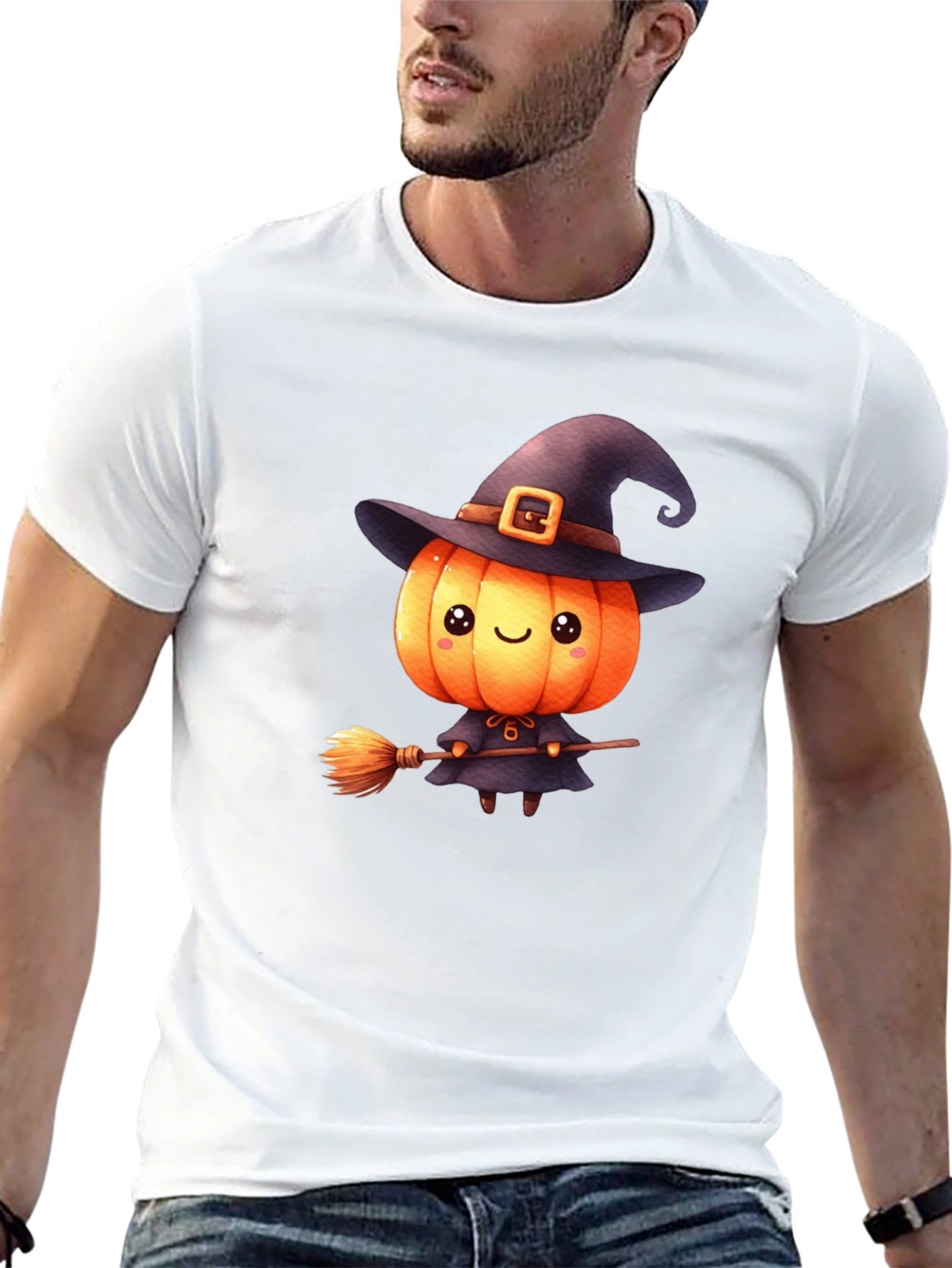 Cute Halloween Pumpkin Witch T-Shirt