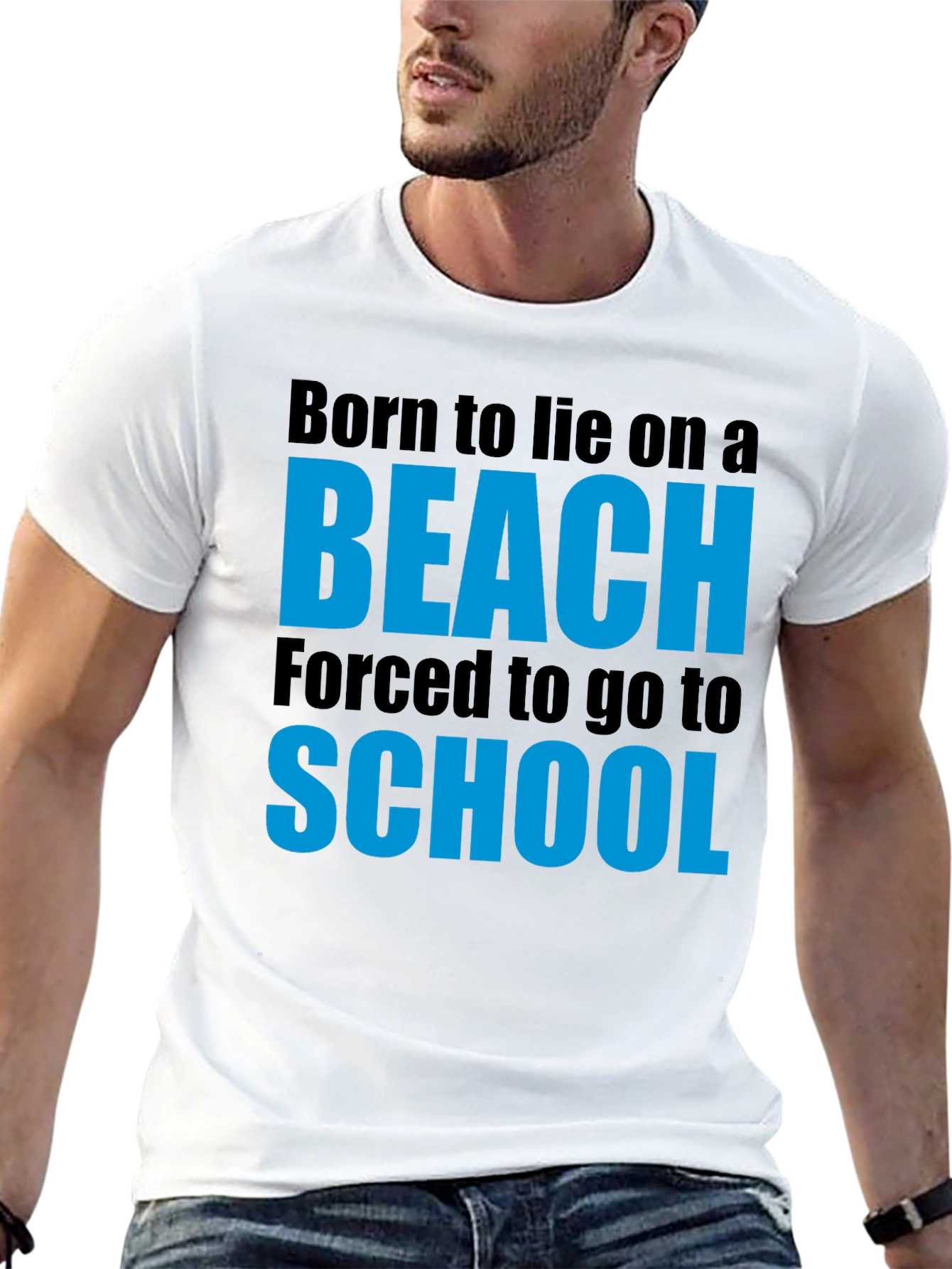 Born to Beach Funny Graphic T-Shirt