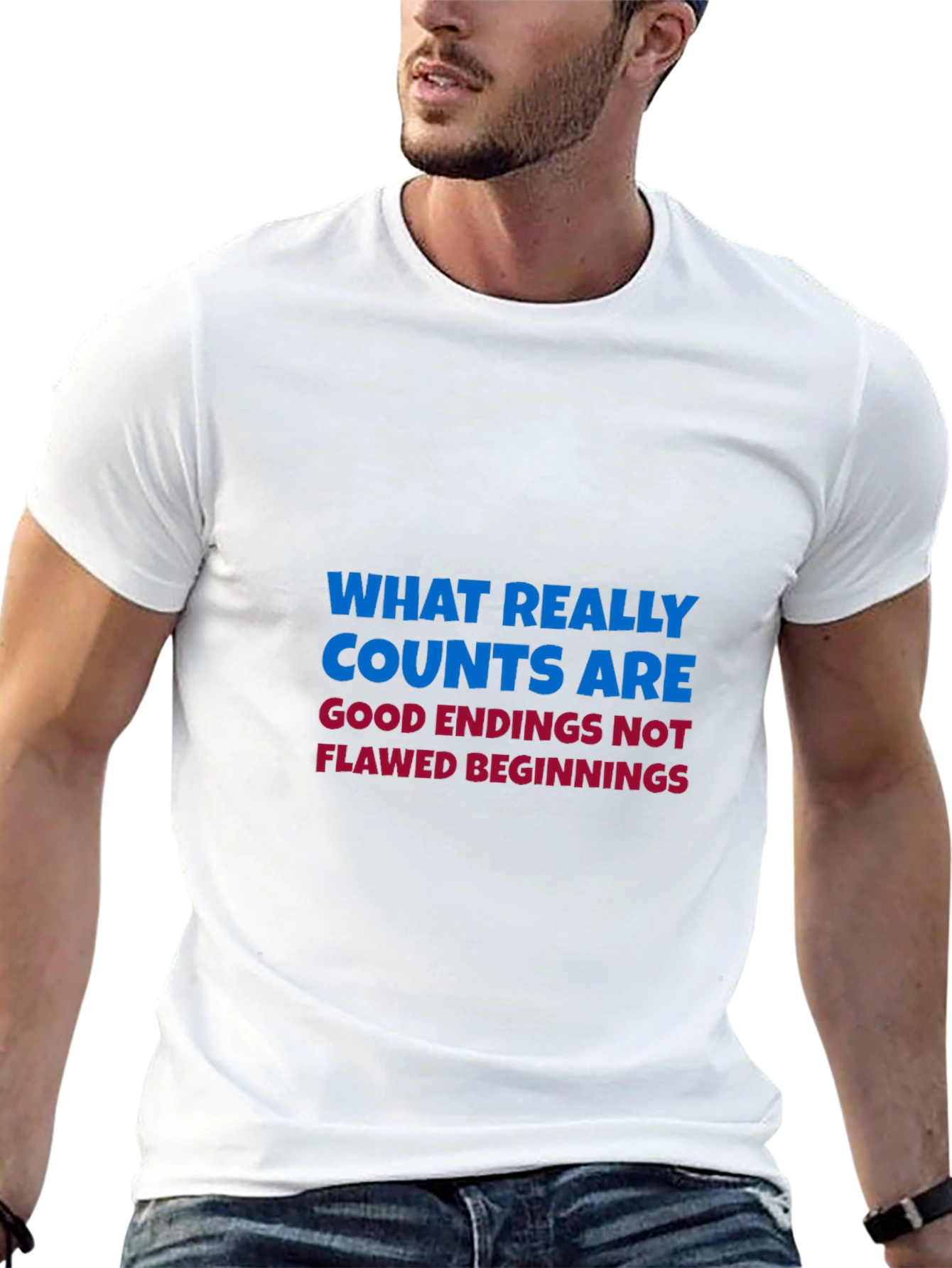 Inspirational Quote Graphic Tee - Good Endings Matter