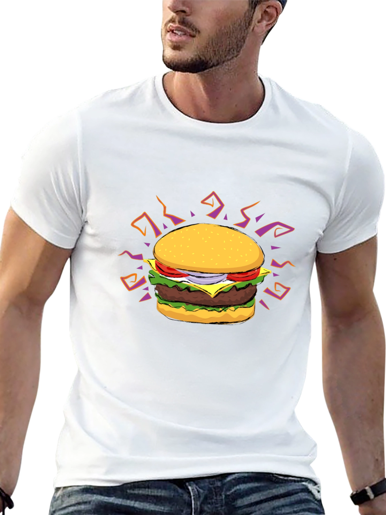 Burger Graphic T-Shirt - Black