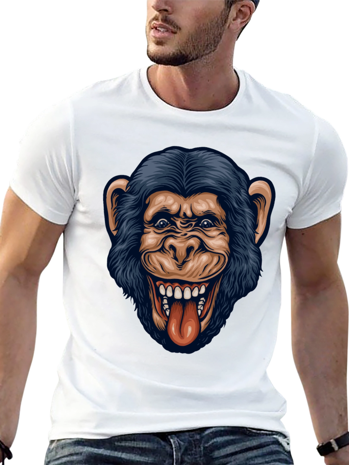 Funny Monkey Graphic Black T-Shirt