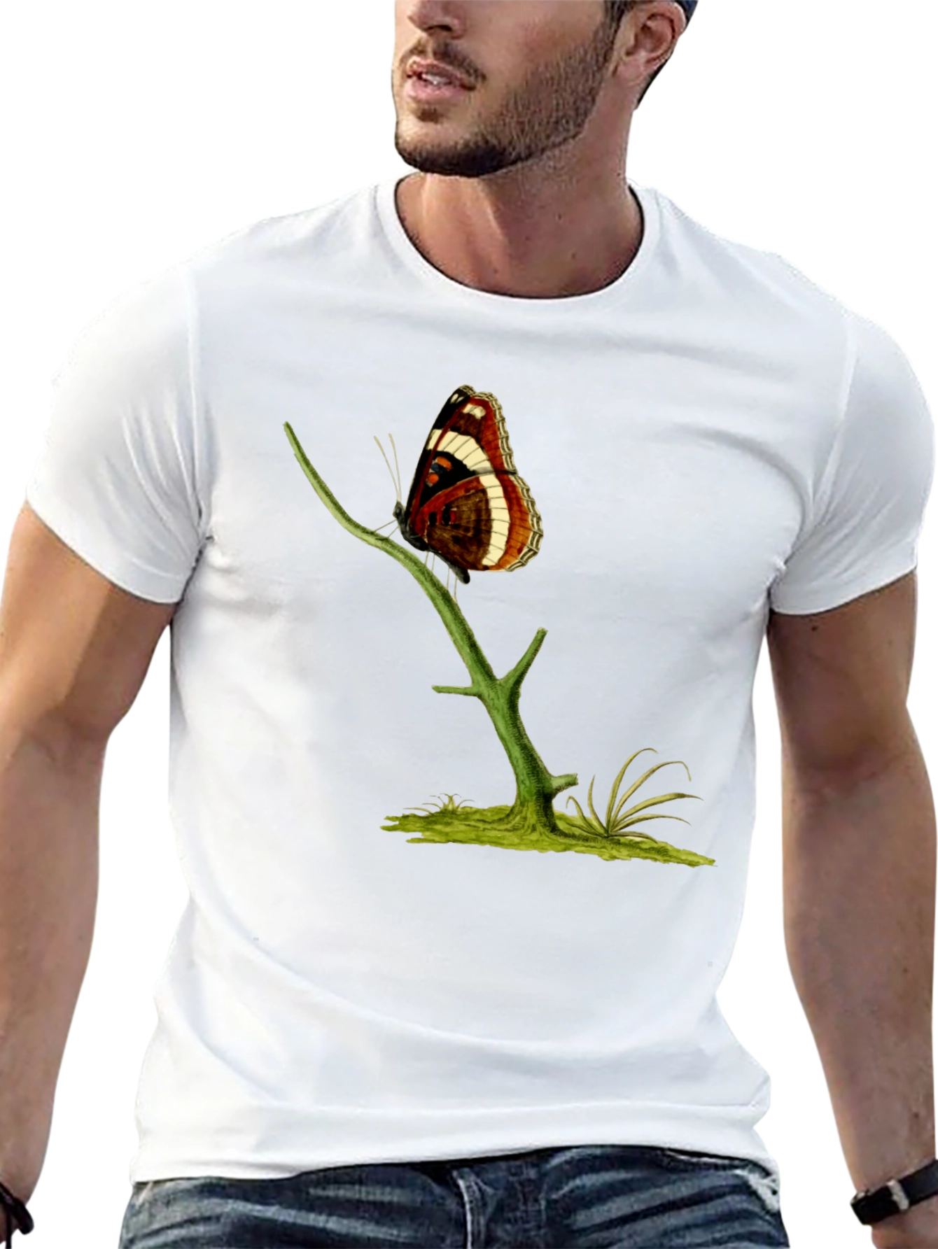 Butterfly on Branch Graphic T-Shirt