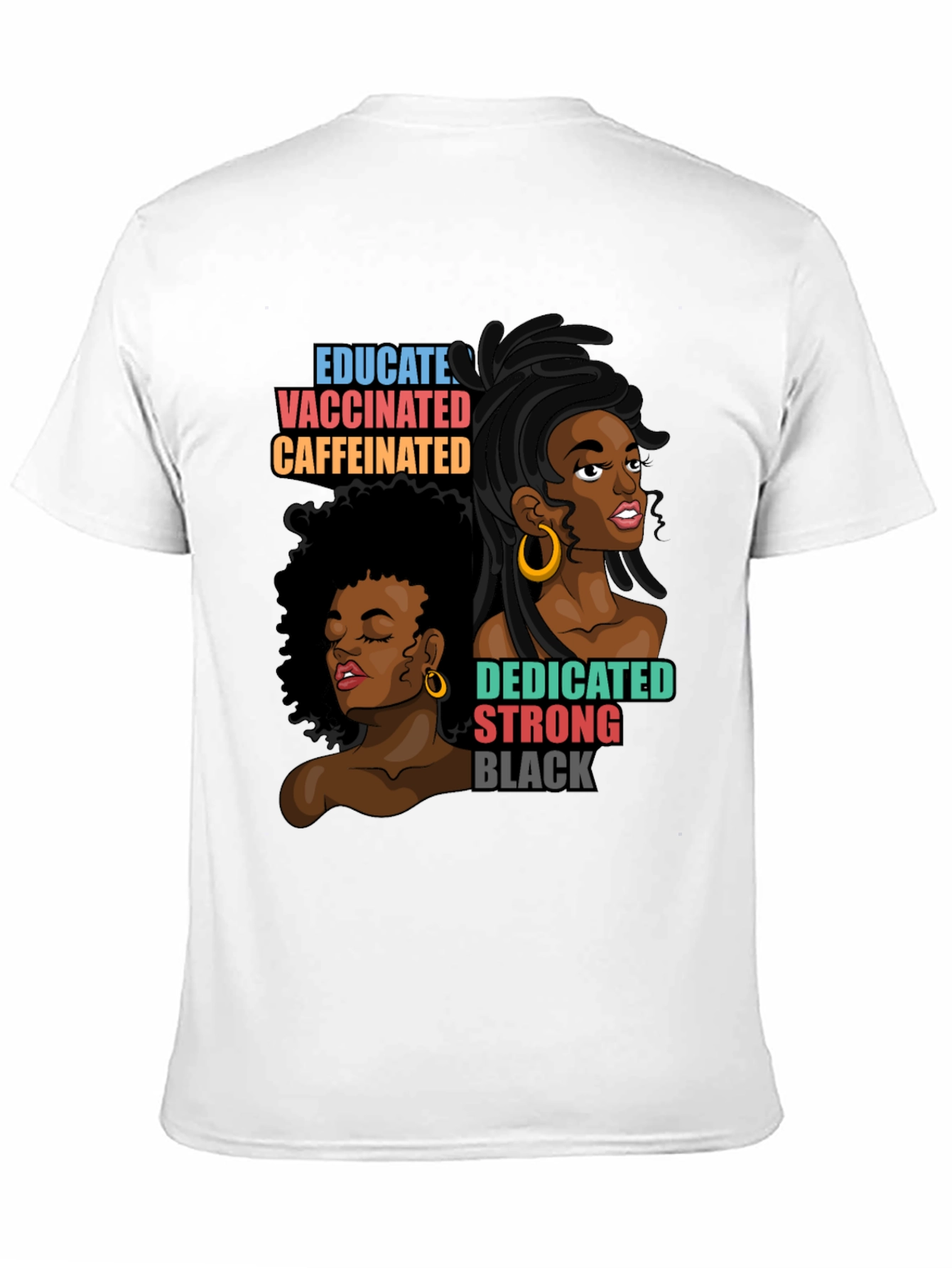 Educated Vaccinated Caffeinated Womens Graphic T-Shirt