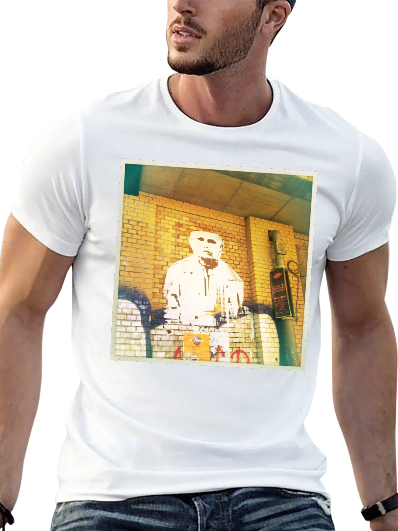 Urban Graffiti Print Black T-Shirt