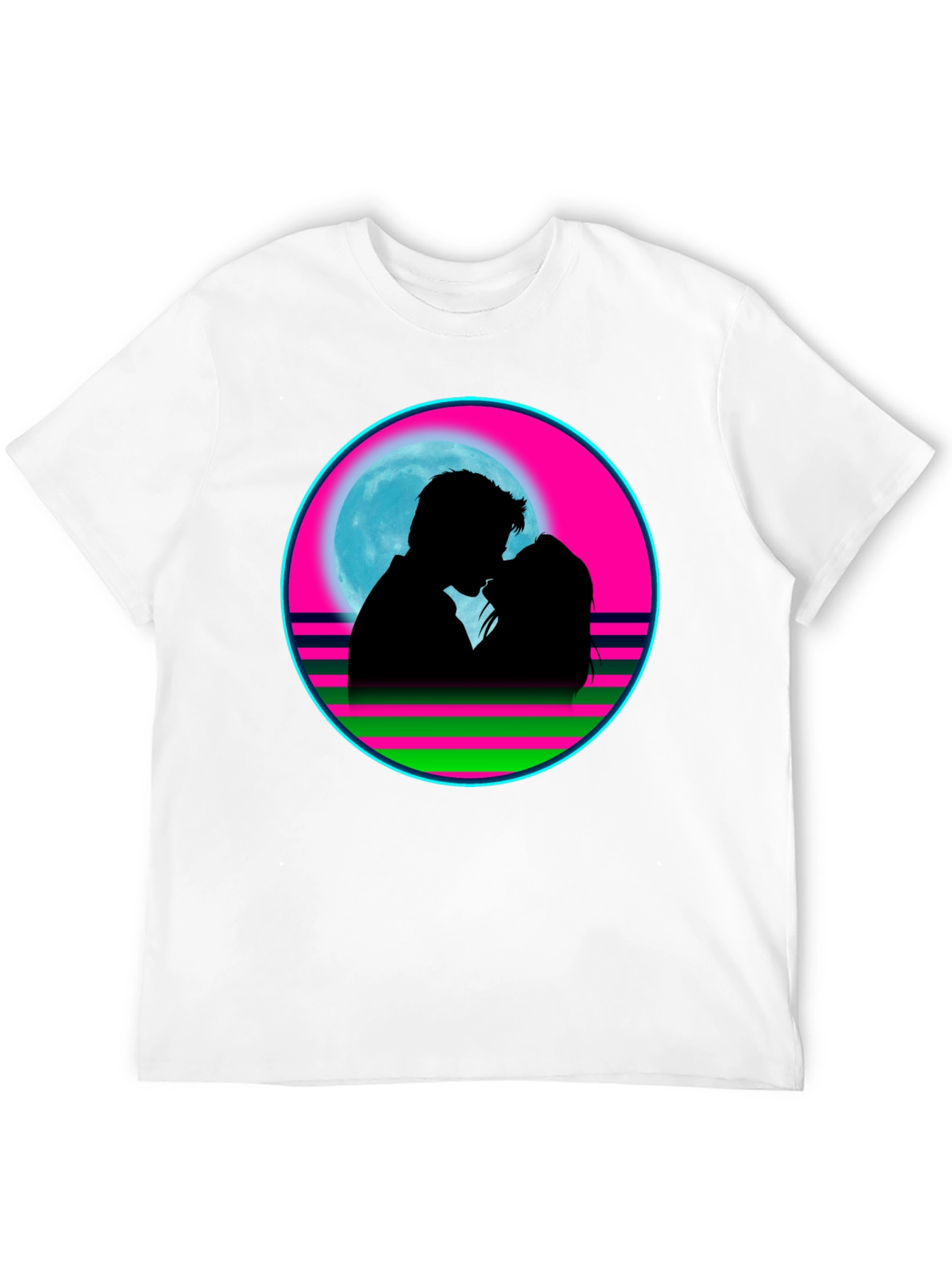 Romantic Silhouette Graphic T-Shirt - Black