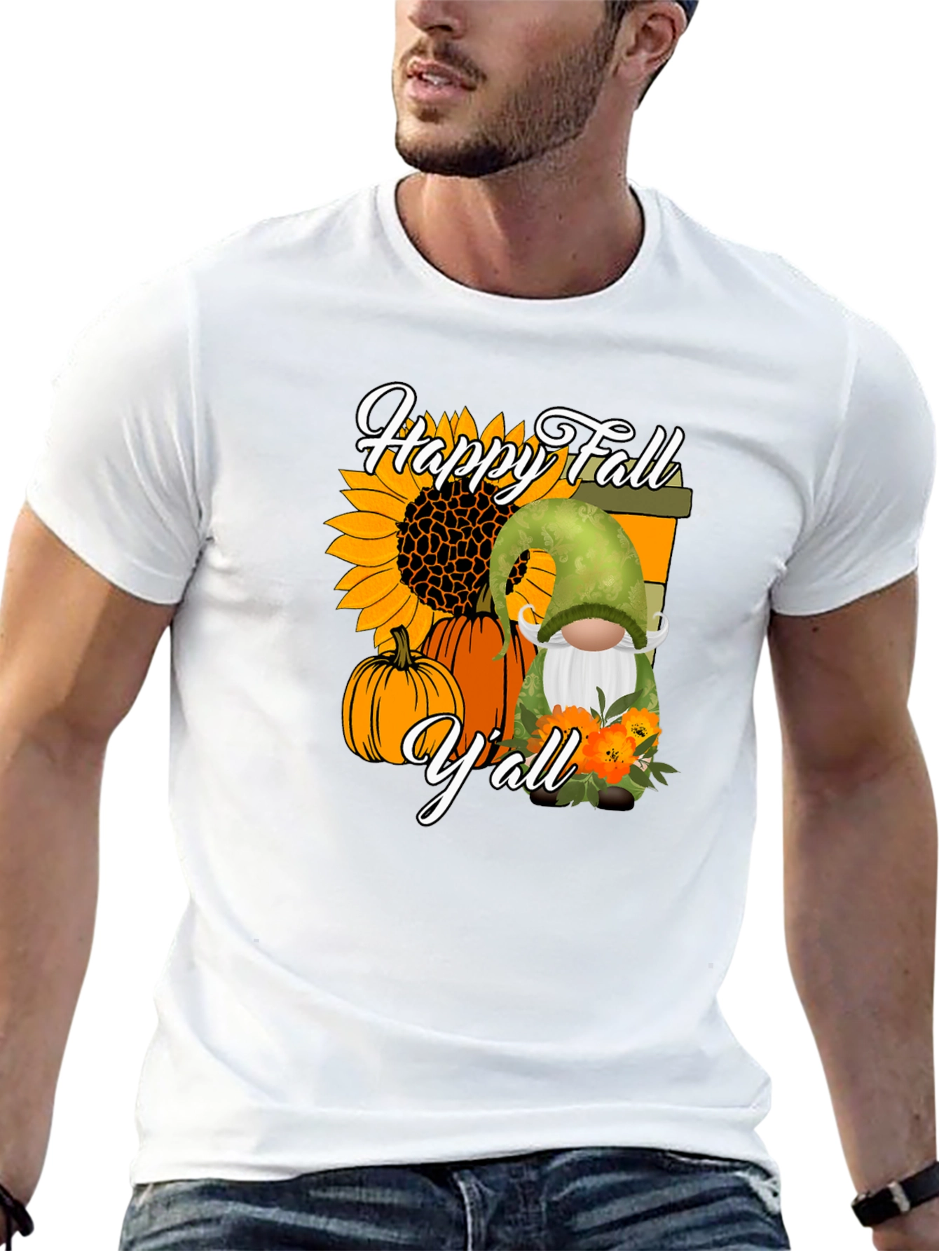Happy Fall Yall T-Shirt - Autumn Gnome Design