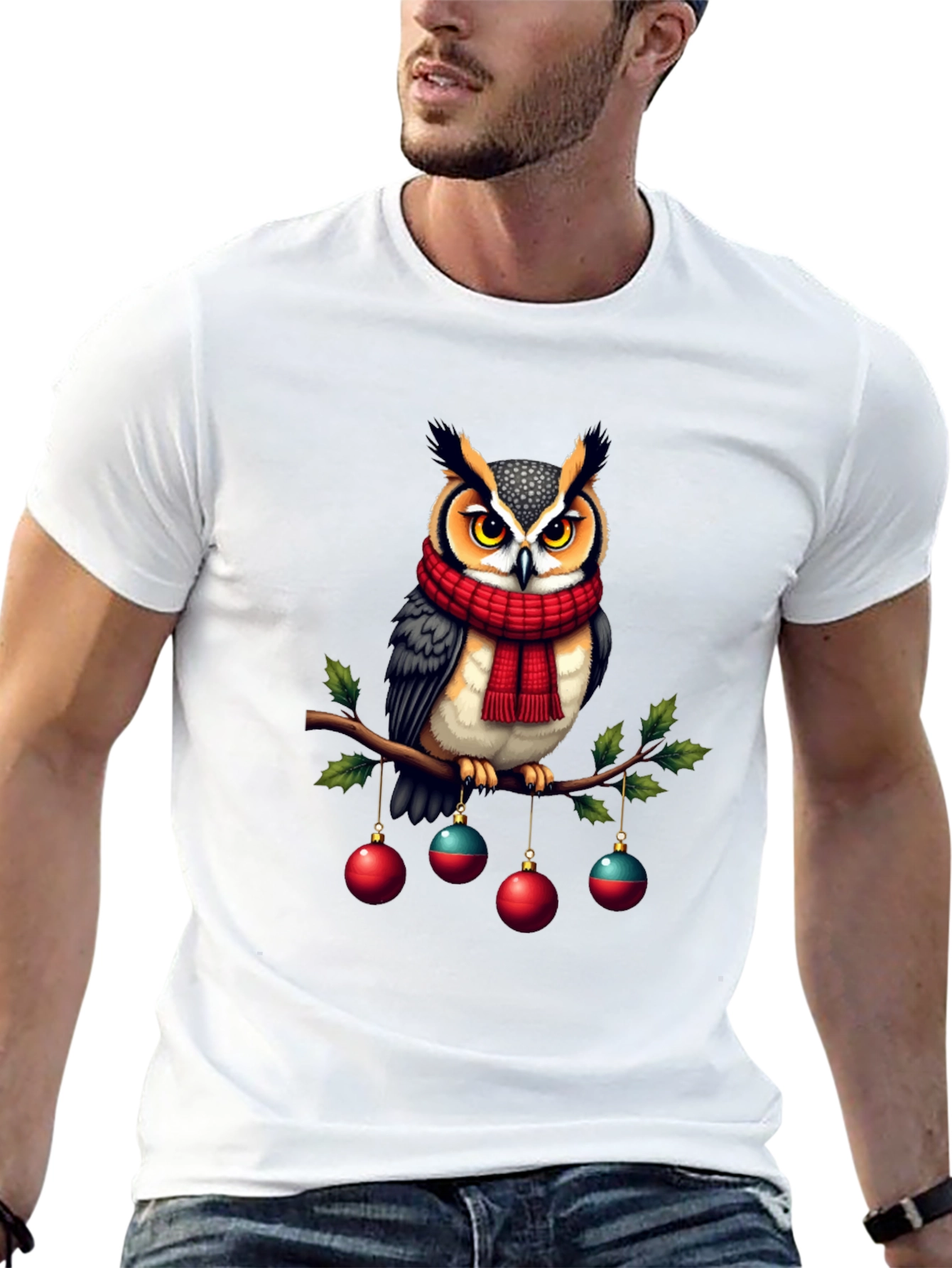 Festive Owl Christmas T-Shirt