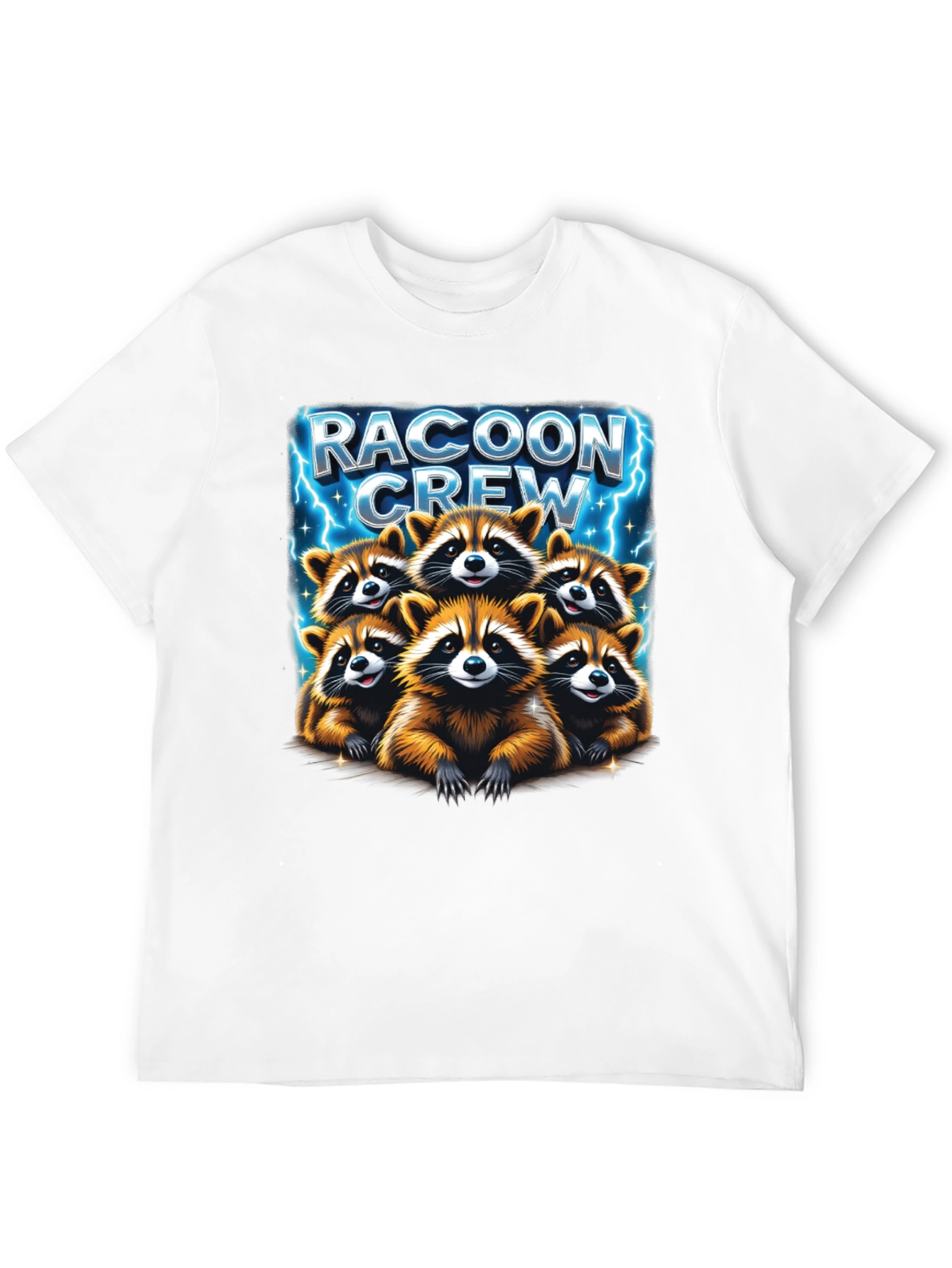 Raccoon Crew Graphic Tee - Cute Animal Design
