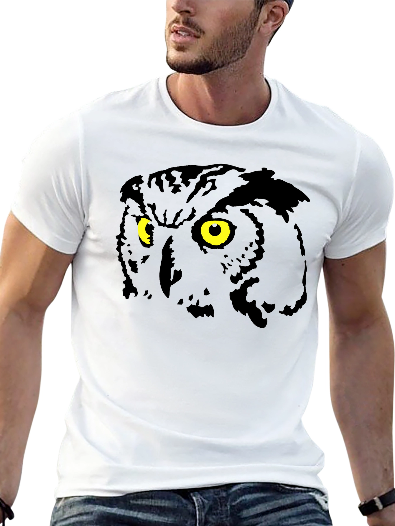 Owl Eyes Graphic Black T-Shirt