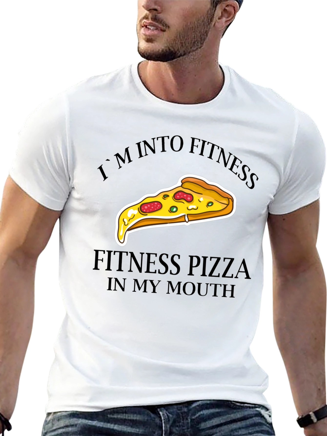 Fitness Pizza Graphic T-Shirt - Funny Foodie Tee