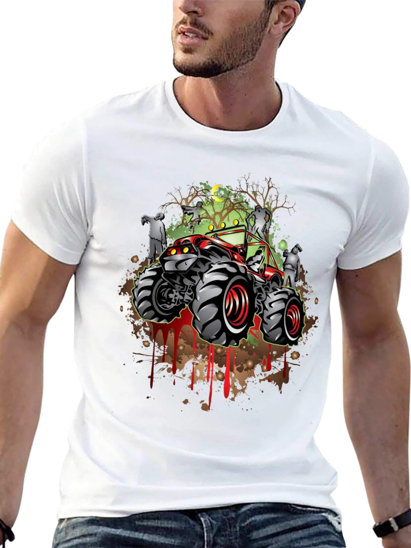 Zombie Monster Truck Graphic T-Shirt