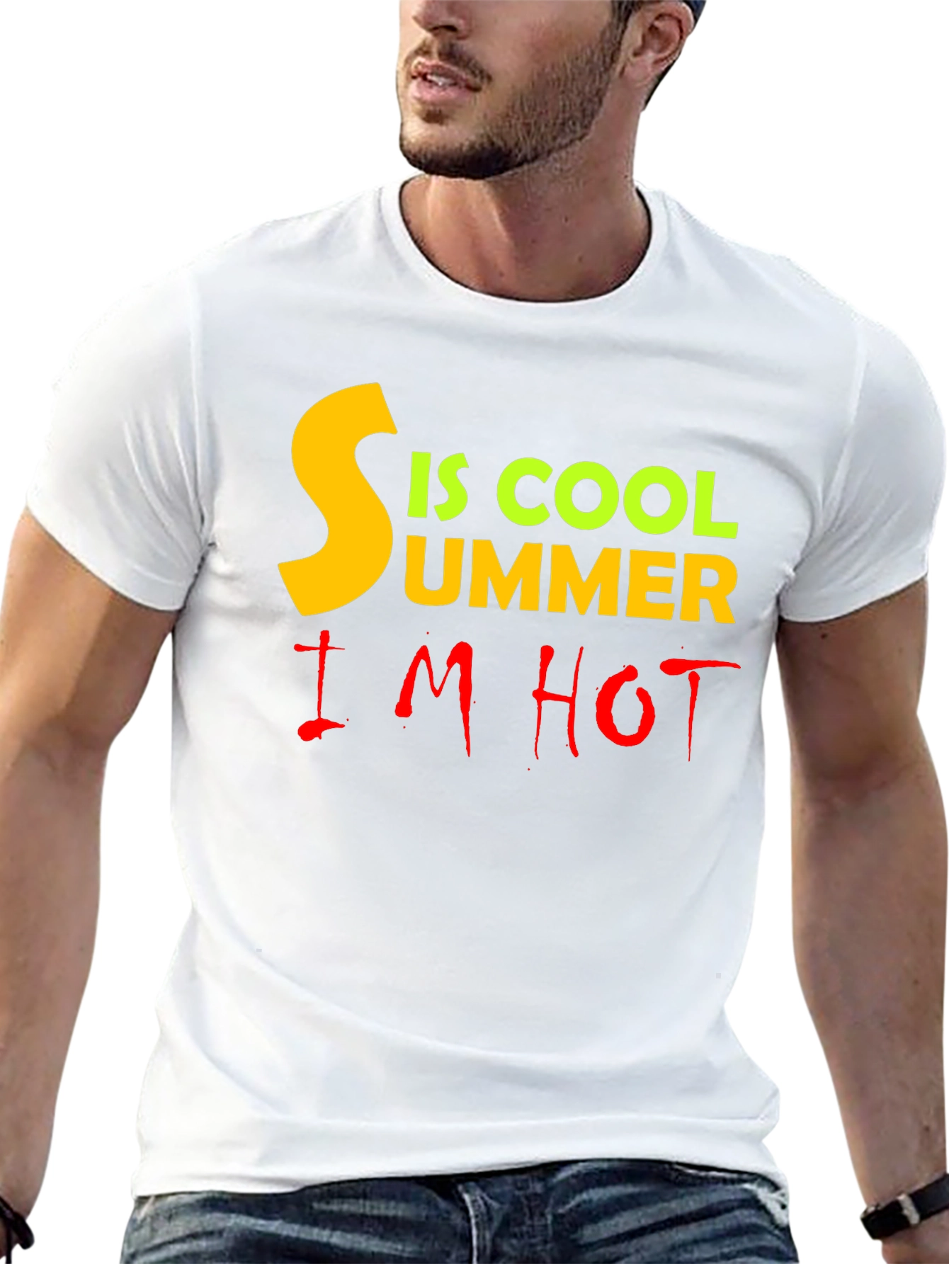 Summer Cool & Hot Graphic T-Shirt - Black