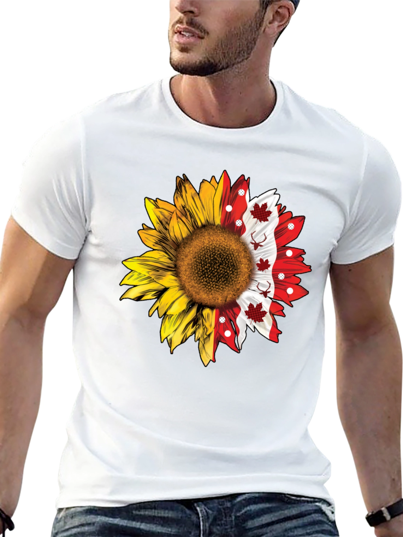 Sunflower Canadian Flag T-Shirt
