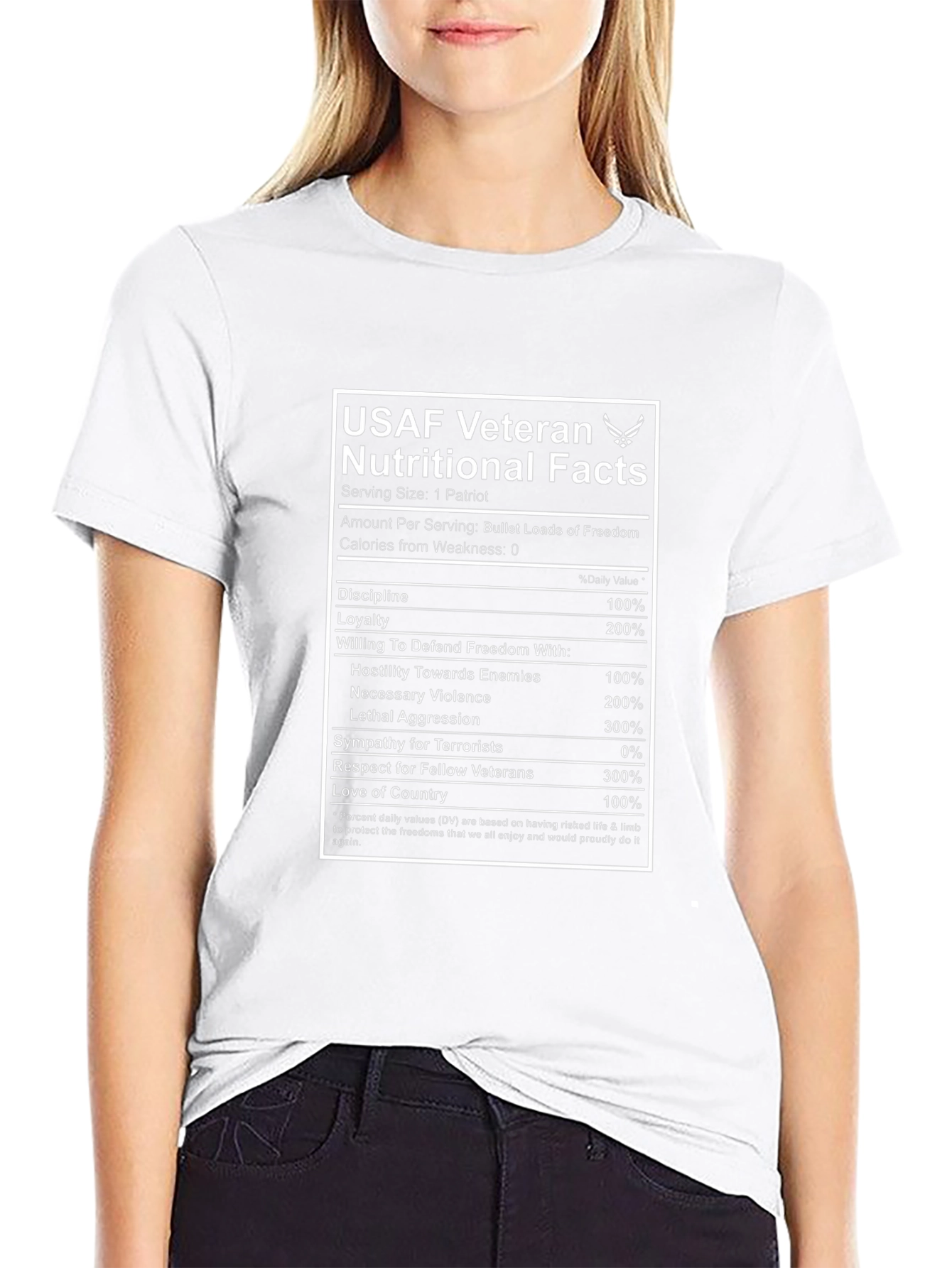 USAF Veteran Nutritional Facts T-Shirt