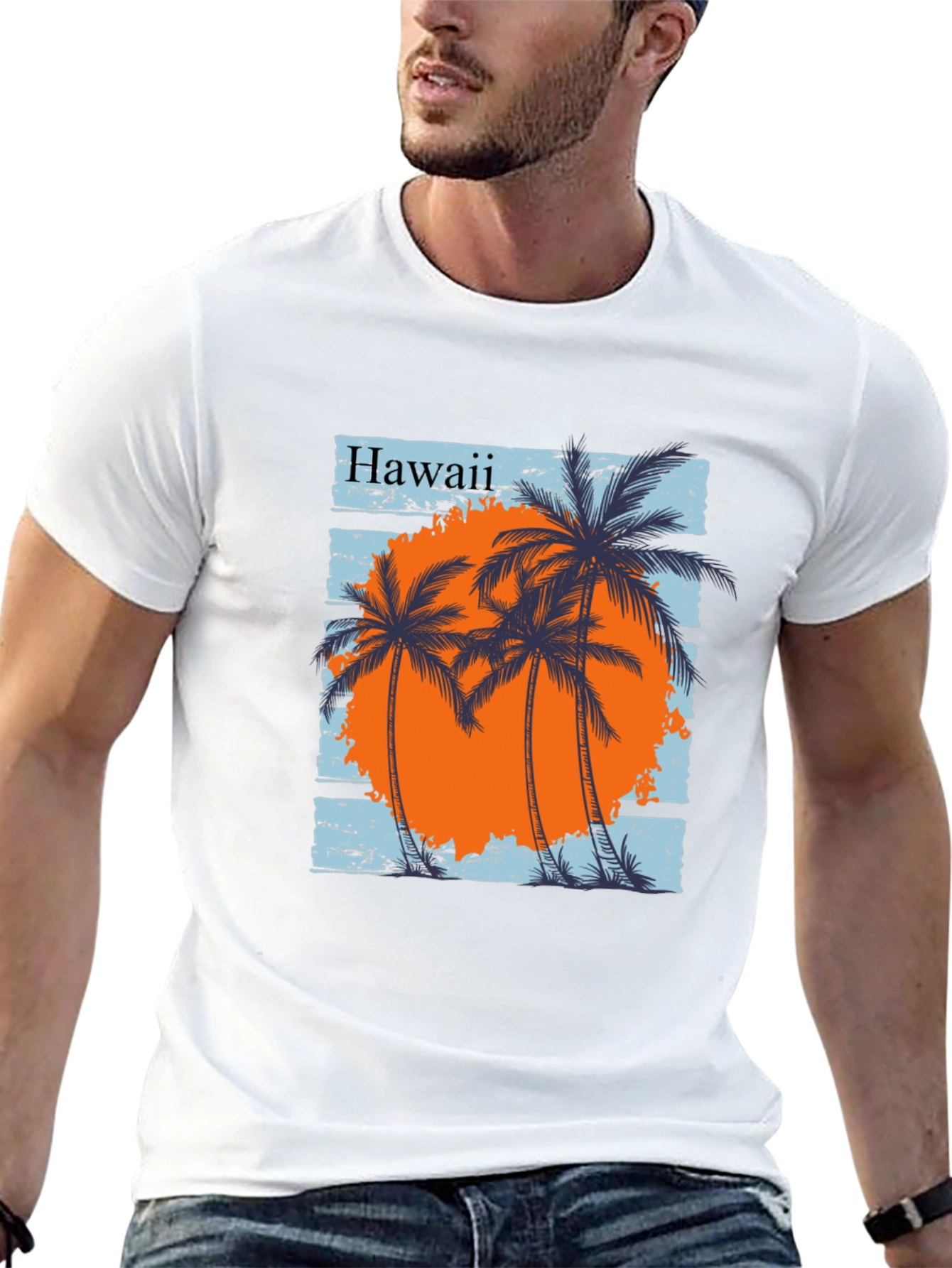 Hawaii Palms Graphic Tee - Black