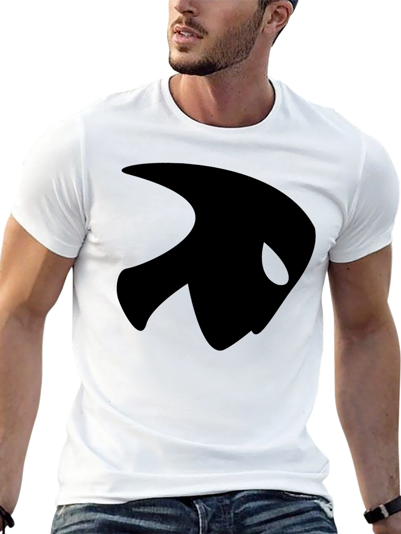Black T-Shirt with Abstract Design