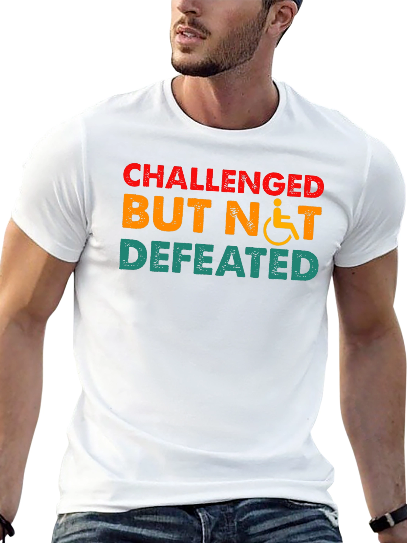Challenged But Not Defeated T-Shirt Disability Awareness