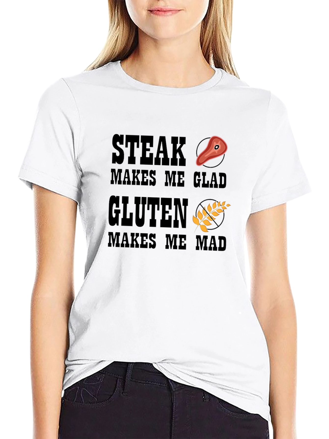Steak Makes Me Glad Gluten Makes Me Mad T-Shirt