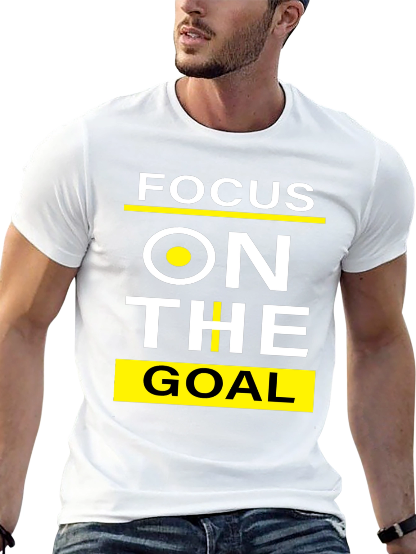 Focus On The Goal Black Graphic T-Shirt