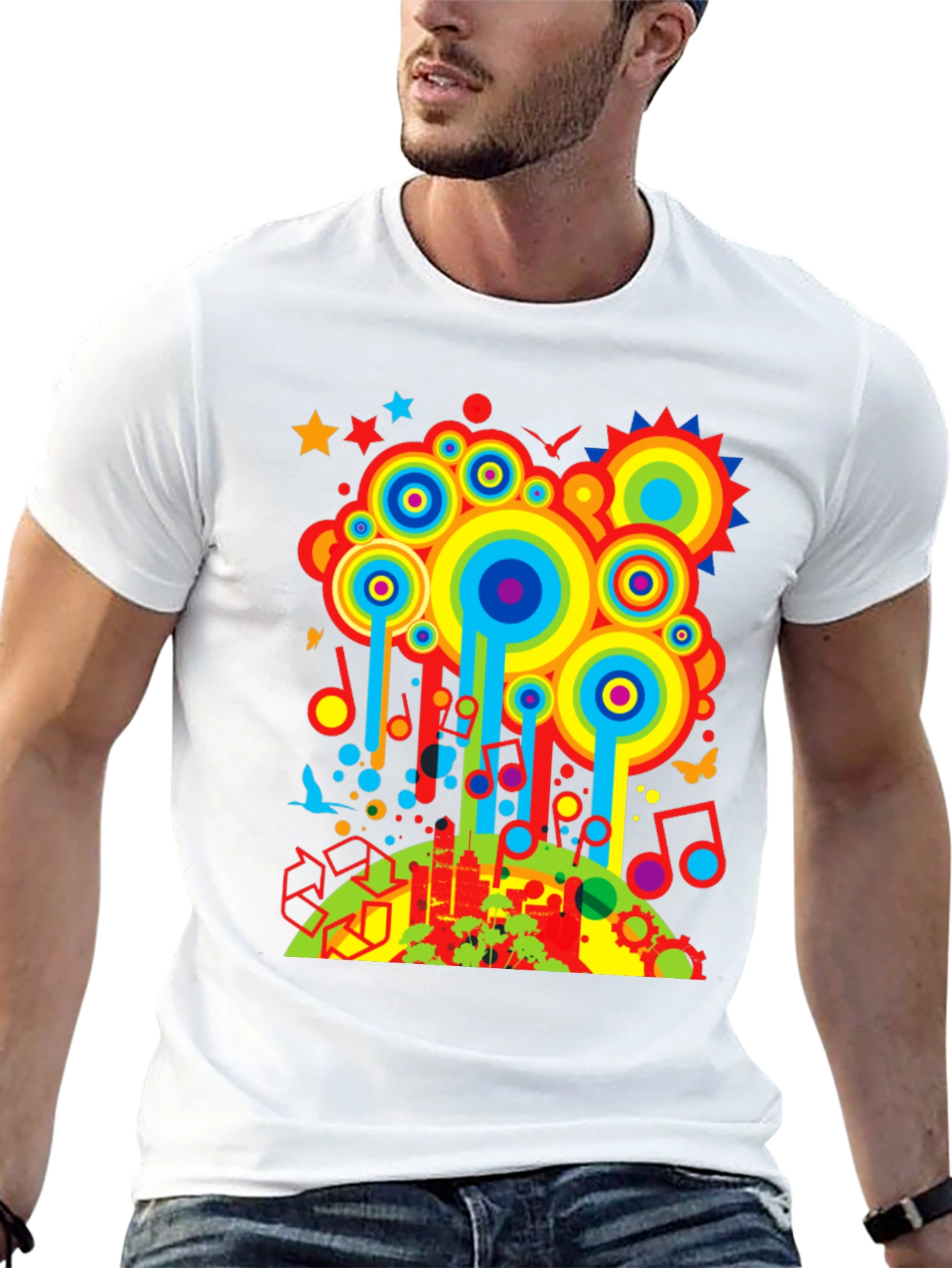 Retro Cityscape Graphic T-Shirt