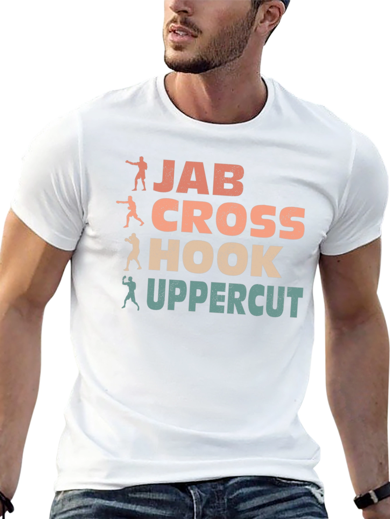 Boxing Moves Graphic Tee - Jab Cross Hook Uppercut